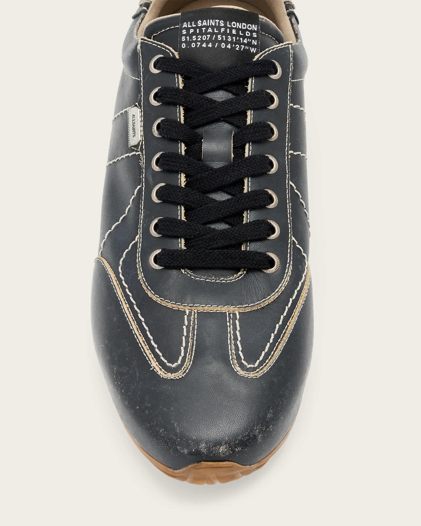 Liam Low Top Sneakers Washed Black | ALLSAINTS US Product Image