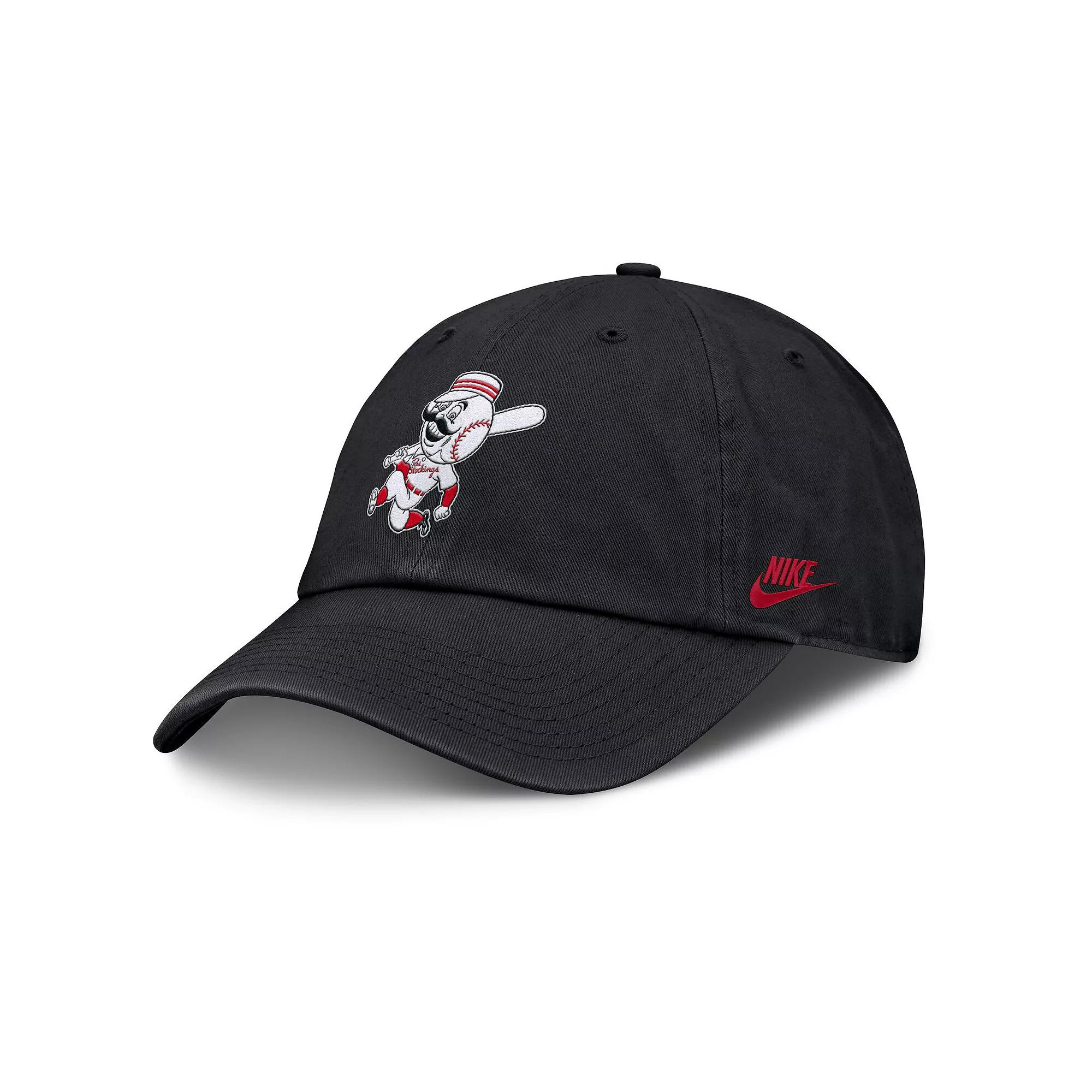 Men's Nike Black Cincinnati Reds Club Adjustable Hat, Size: Medium/Large, Red Black Product Image