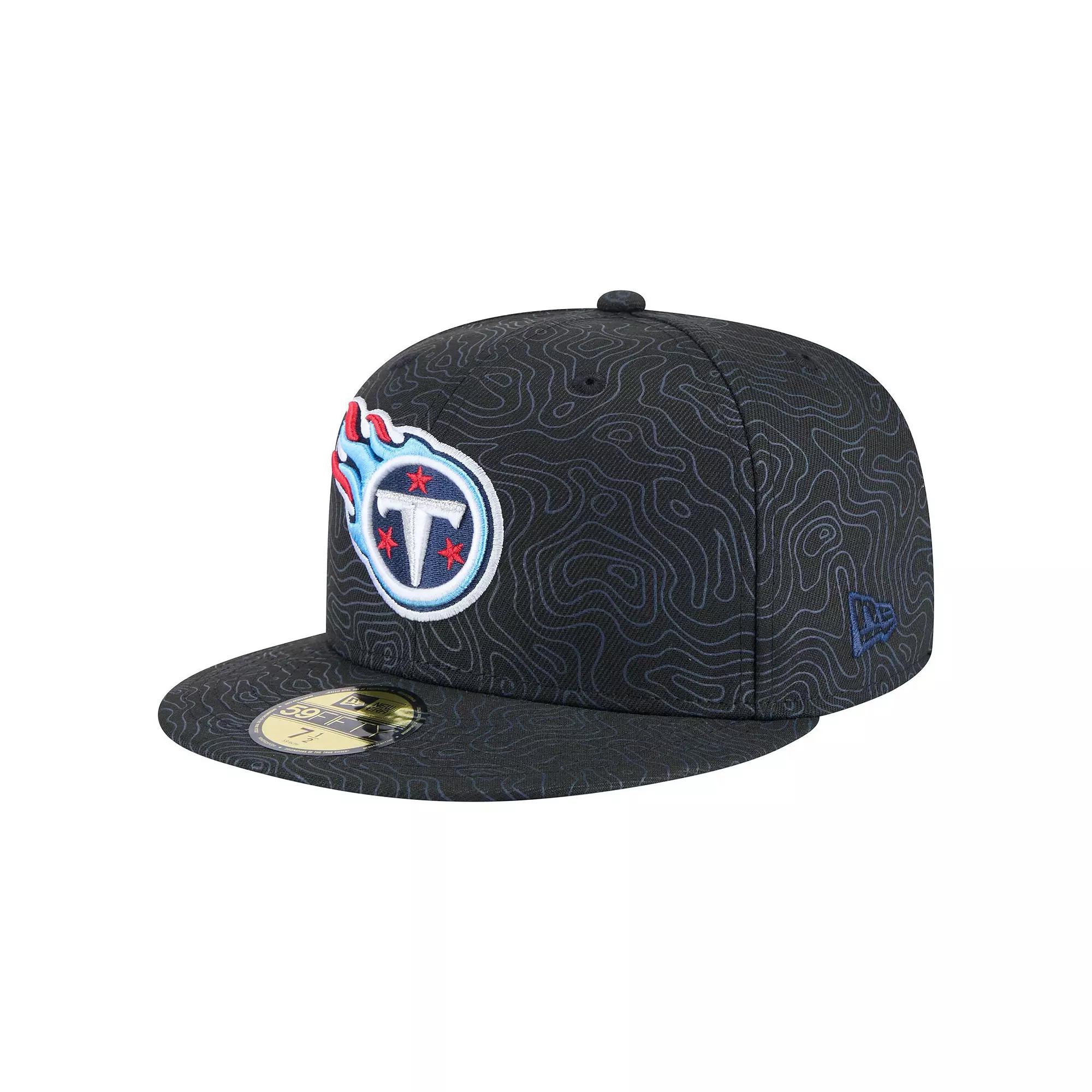 Men's New Era Black Tennessee Titans Geo 59FIFTY Fitted Hat,  Product Image