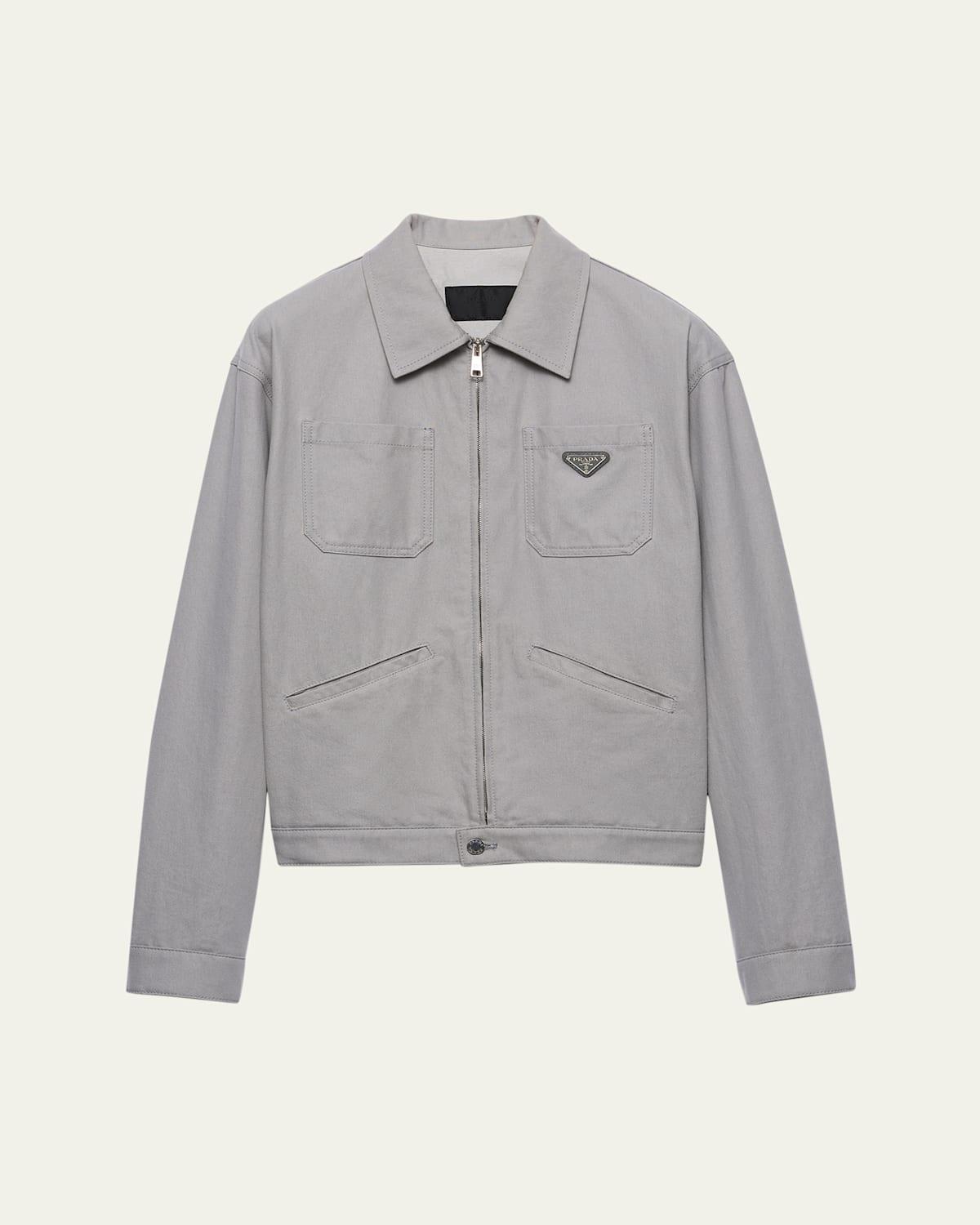 Mens Denim Zip-Up Blouson Jacket Product Image