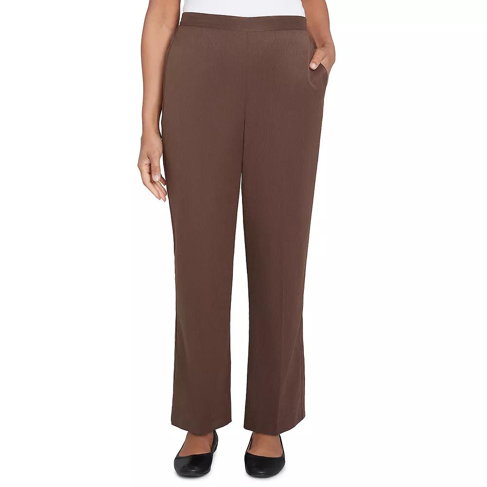 Women's Alfred Dunner Side Seam Pocket Medium Length Pant, Size: 16, Brown Product Image