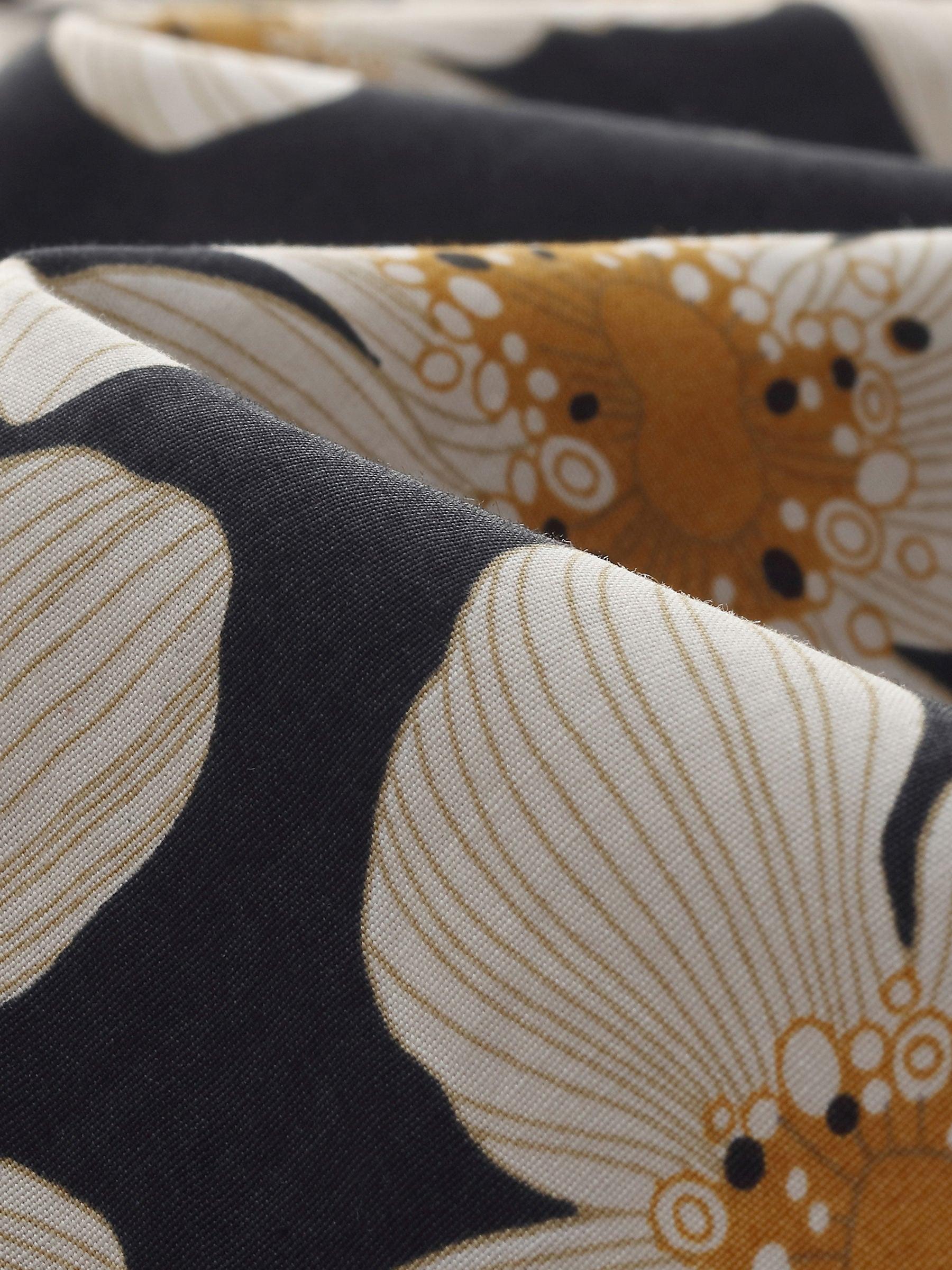 Cotton Stretch Floral Print Women Tie Belt Midi Dress Product Image