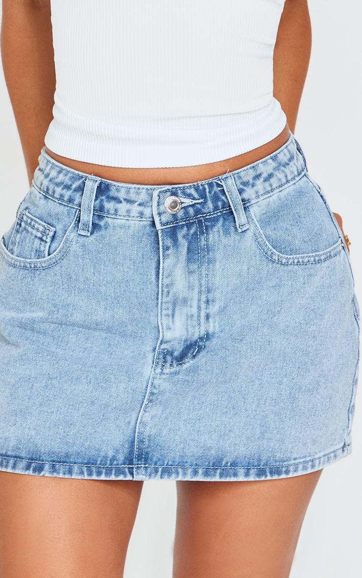 Petite Vintage Wash Pocket Denim Mini Skirt Product Image