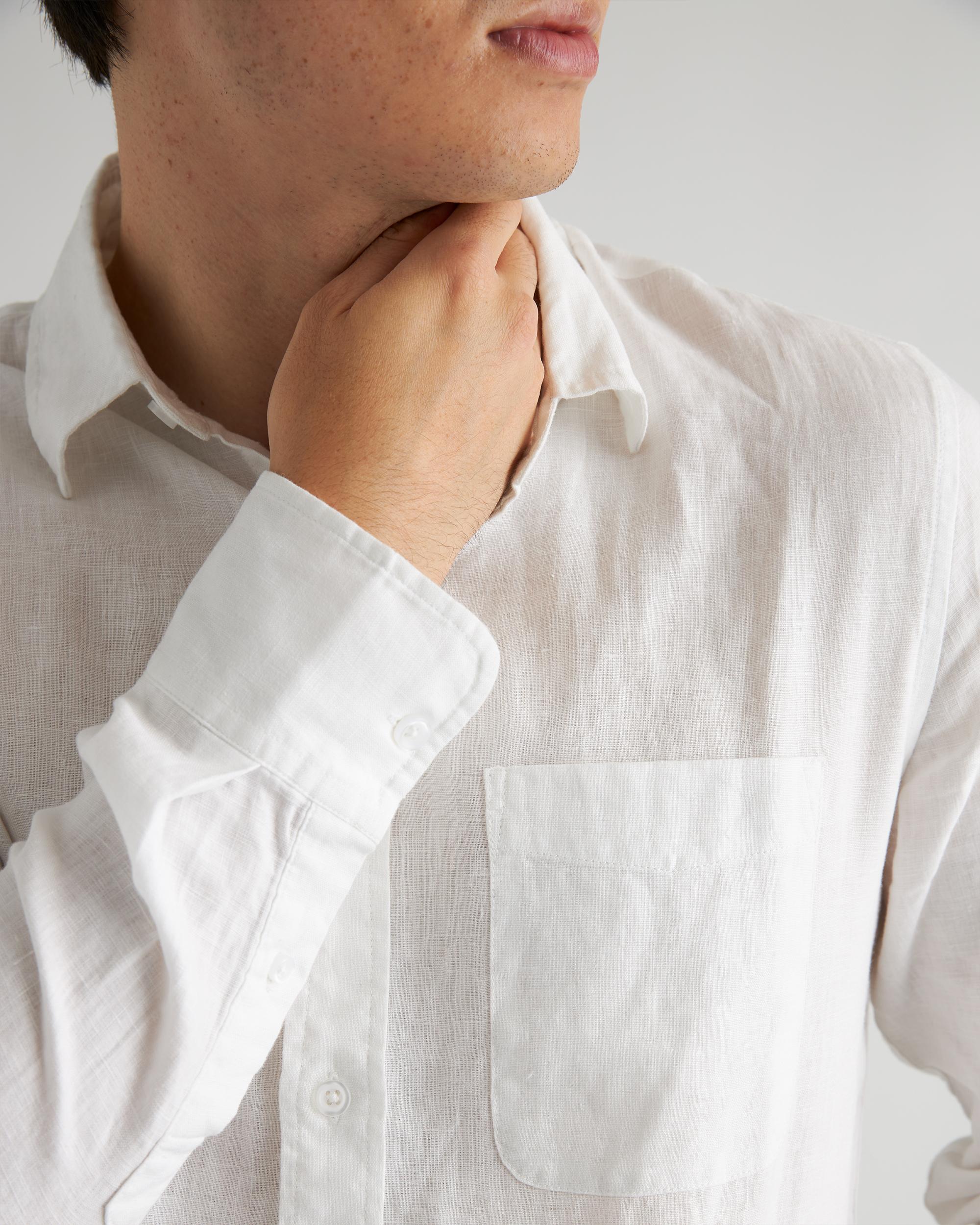 Quince | Men's 100% European Linen Relaxed Long Sleeve Pocket Shirt Product Image