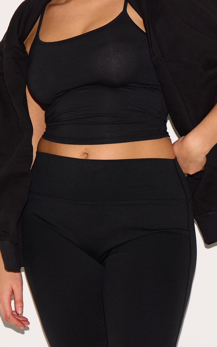 Plus Black Sculpt High Waist Flare Yoga Pants Product Image