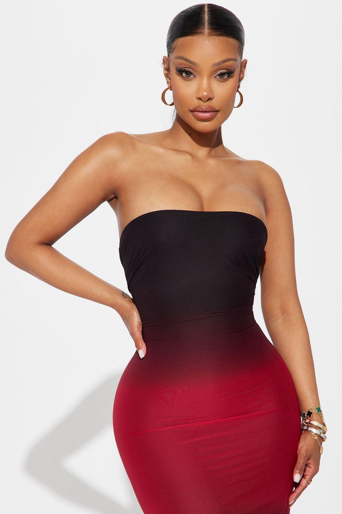 Amara Mesh Maxi Dress - Red/combo Product Image