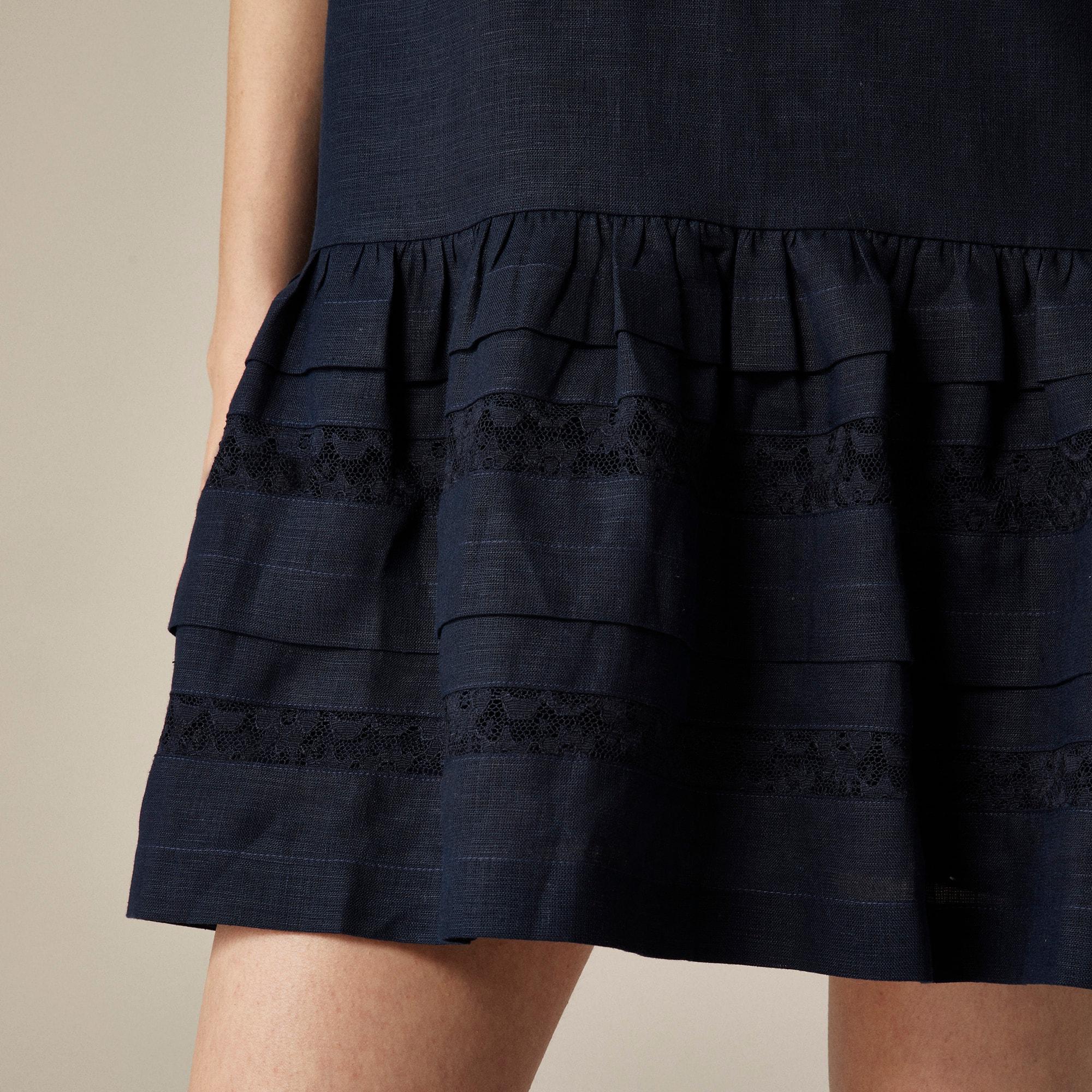 Maxine ruffle-trim dress in linen Product Image