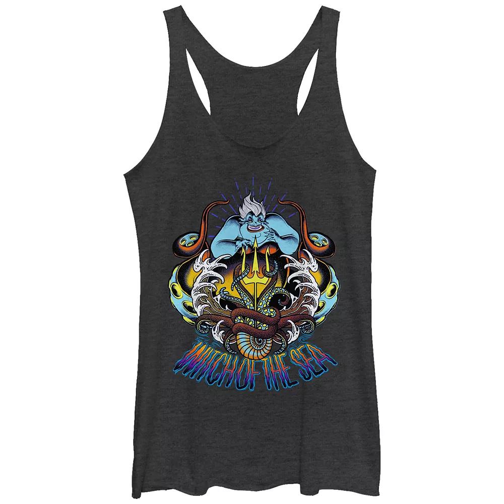 Disney Villains The Little Mermaid Ursula Witch Of The Sea Poster Juniors' Racerback Tank Top, Girl's, Size: Small, Black Grey Product Image