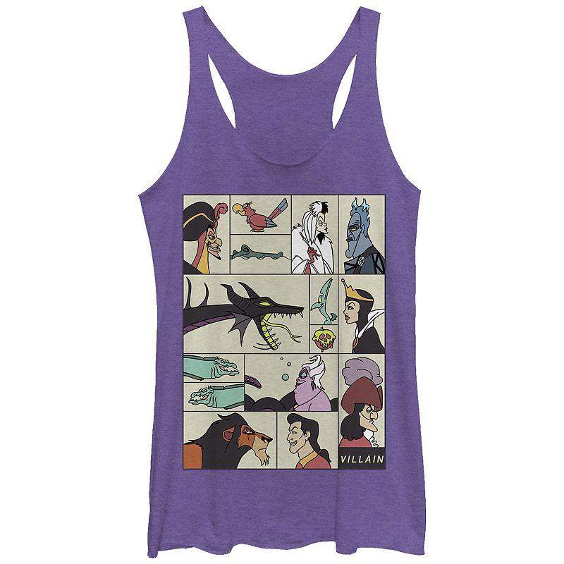Disney Villains Square Portrait Profiles Juniors' Tri-Blend Racerback Tank Top, Girl's,  Product Image