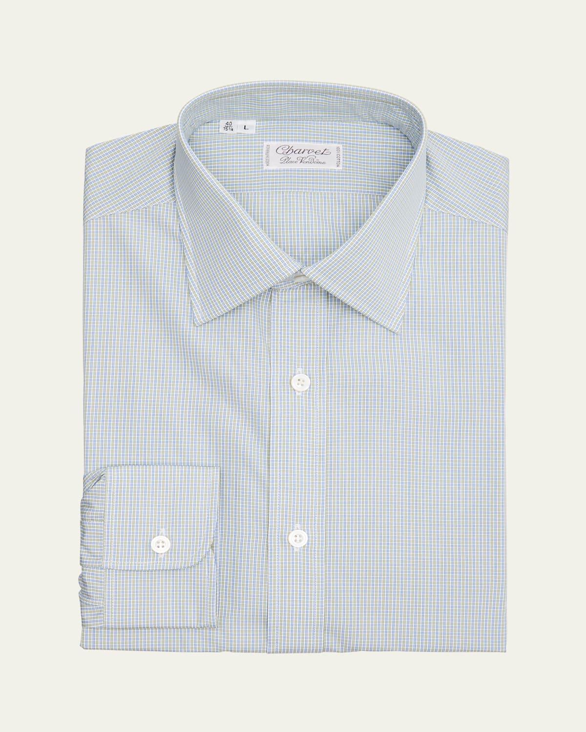 Mens Slim-Fit Cotton Mini Check Sport Shirt Product Image