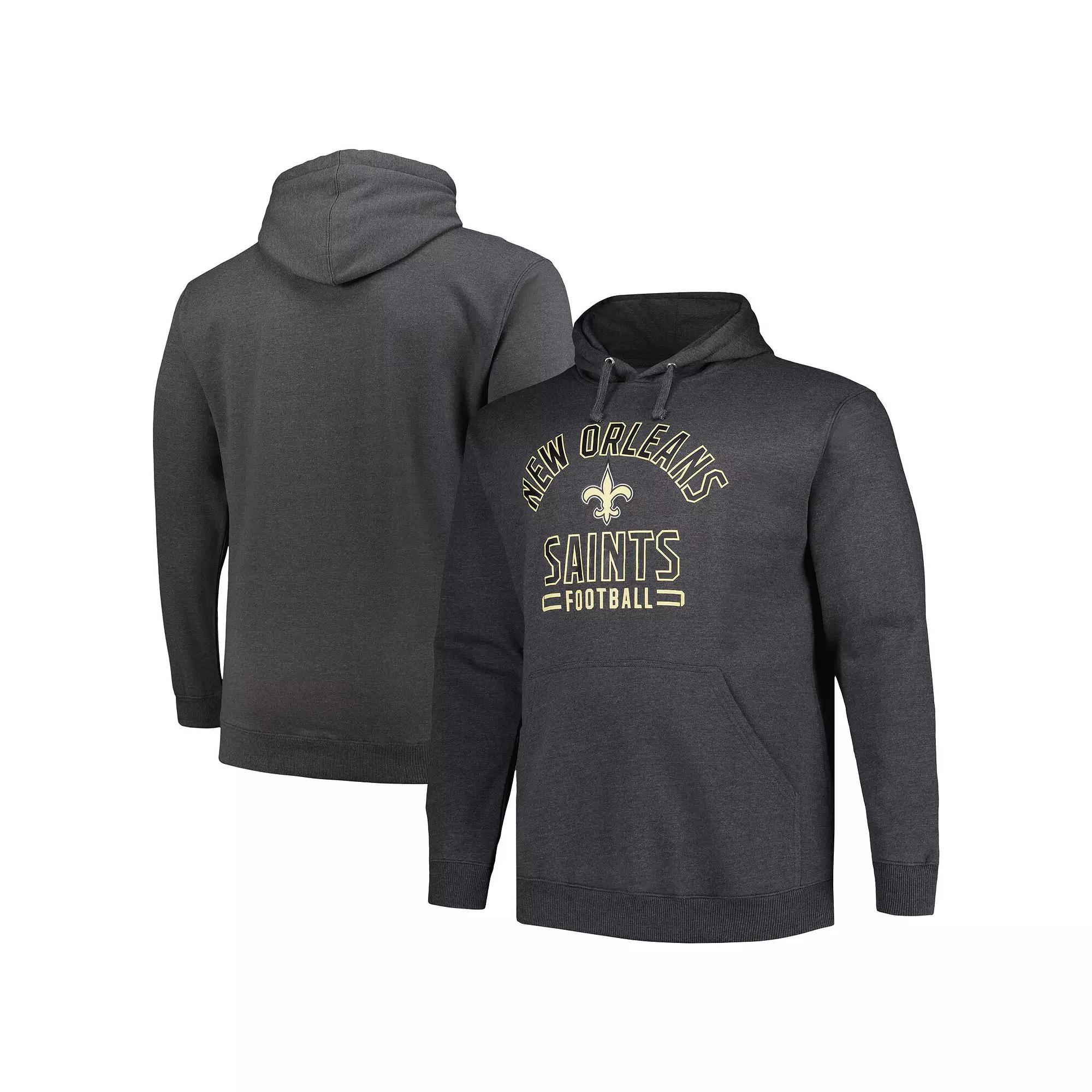 Men's Fanatics Branded Heather Charcoal New Orleans Saints Big & Tall Pullover Hoodie, Size: 2XB Product Image