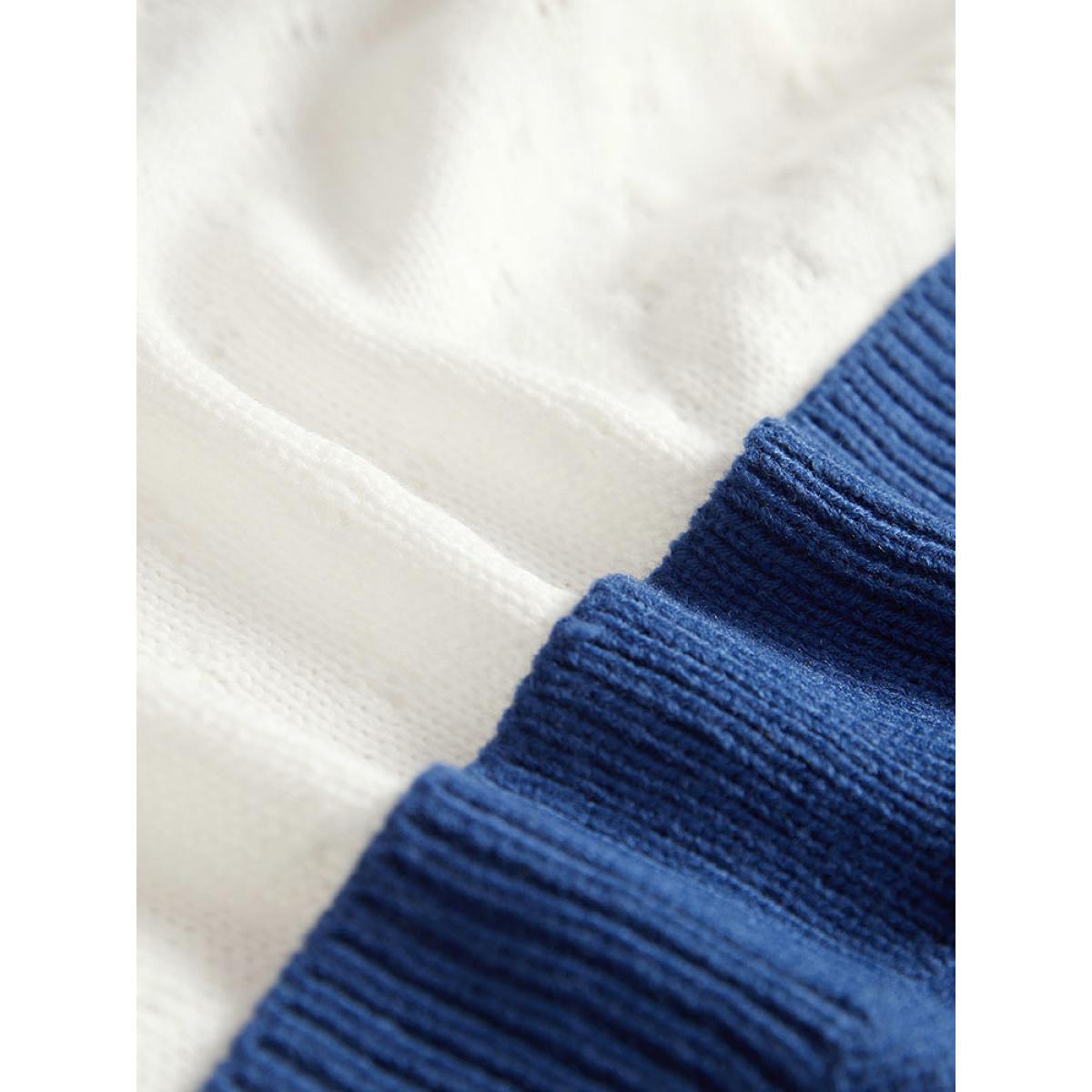 Plus Size Striped Open Front Contrast Elastic Cuffs Cardigan Ivory Women Casual Loose Long Sleeve Dailywear Cardigans BloomChic 22-24/3X Product Image