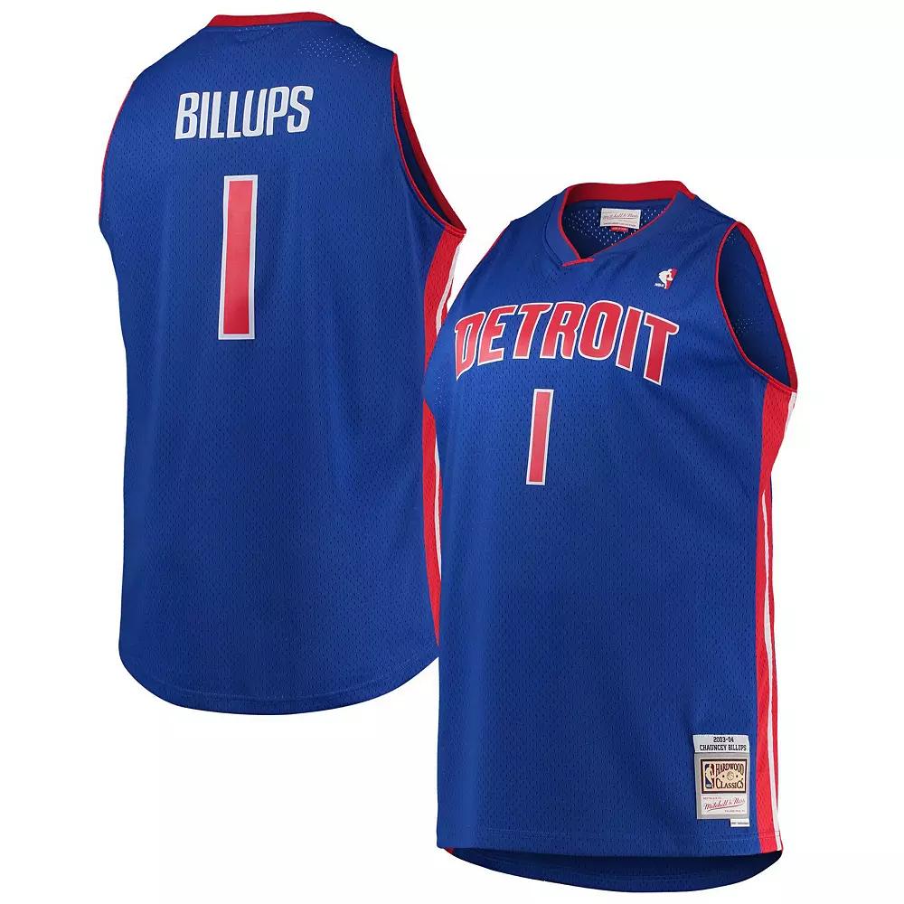 Men's Mitchell & Ness Chauncey Billups Blue Detroit Pistons Big & Tall Hardwood Classics Swingman Jersey, Size: 3XB, Pis Blue Product Image