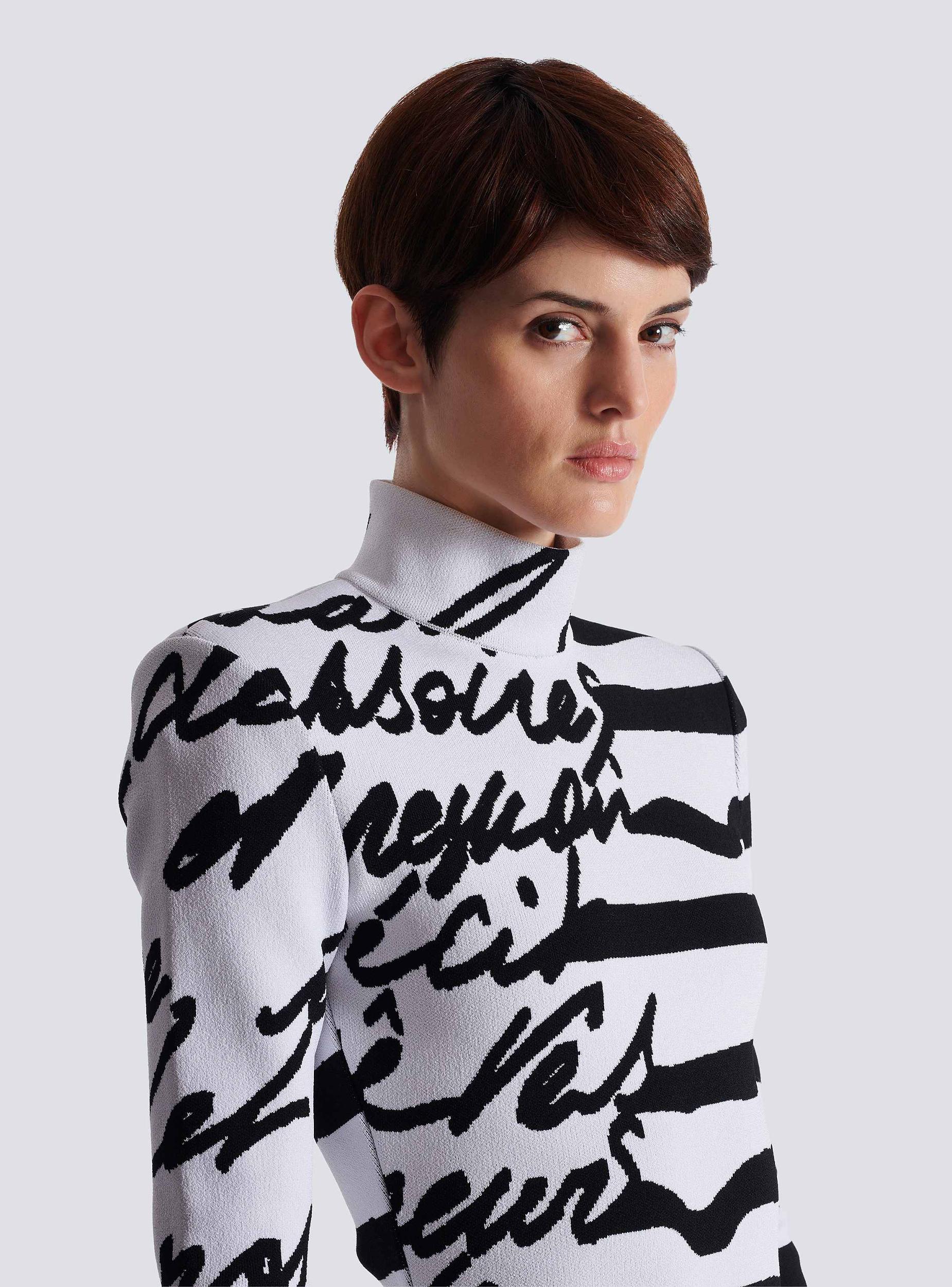 Striped "Love Letter" jacquard knit dress Product Image