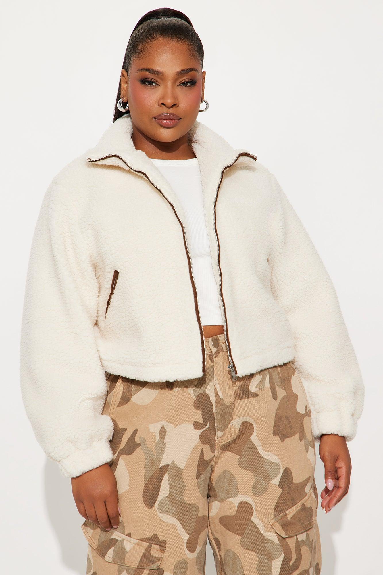 Cozy Cove Faux Sherpa Coat - Cream/combo Female Product Image