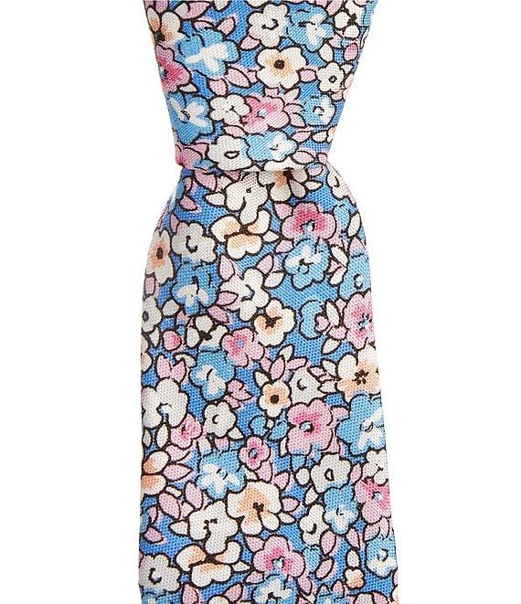 Roundtree & Yorke Drawn Flowers 2 3/4#double; Silk Tie Product Image