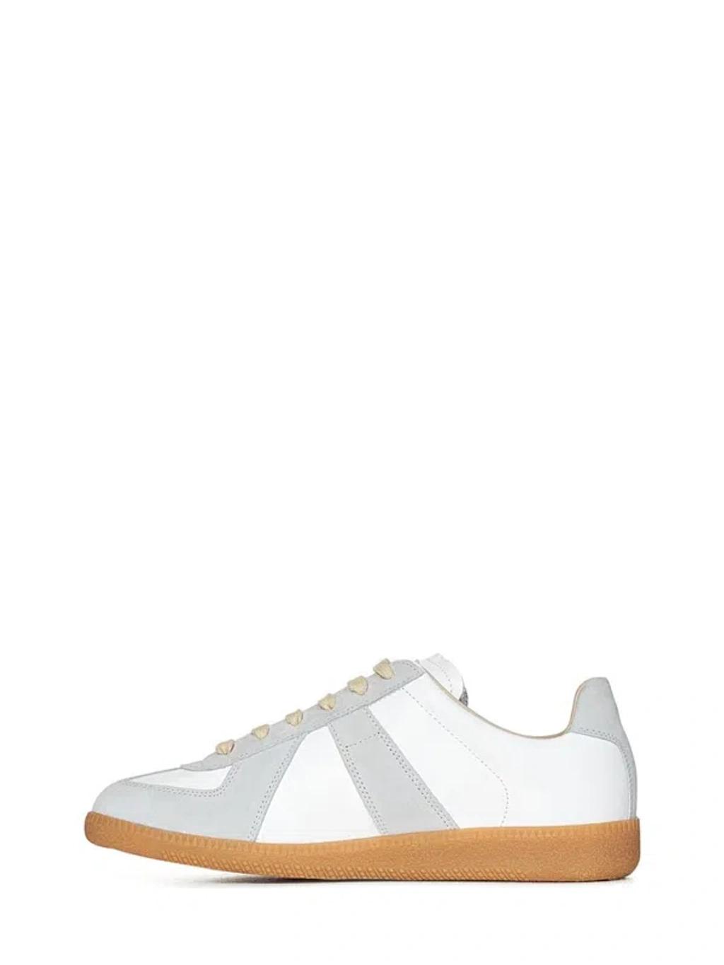 MAISON MARGIELA Replica Leather And Suede Sneakers In White Product Image