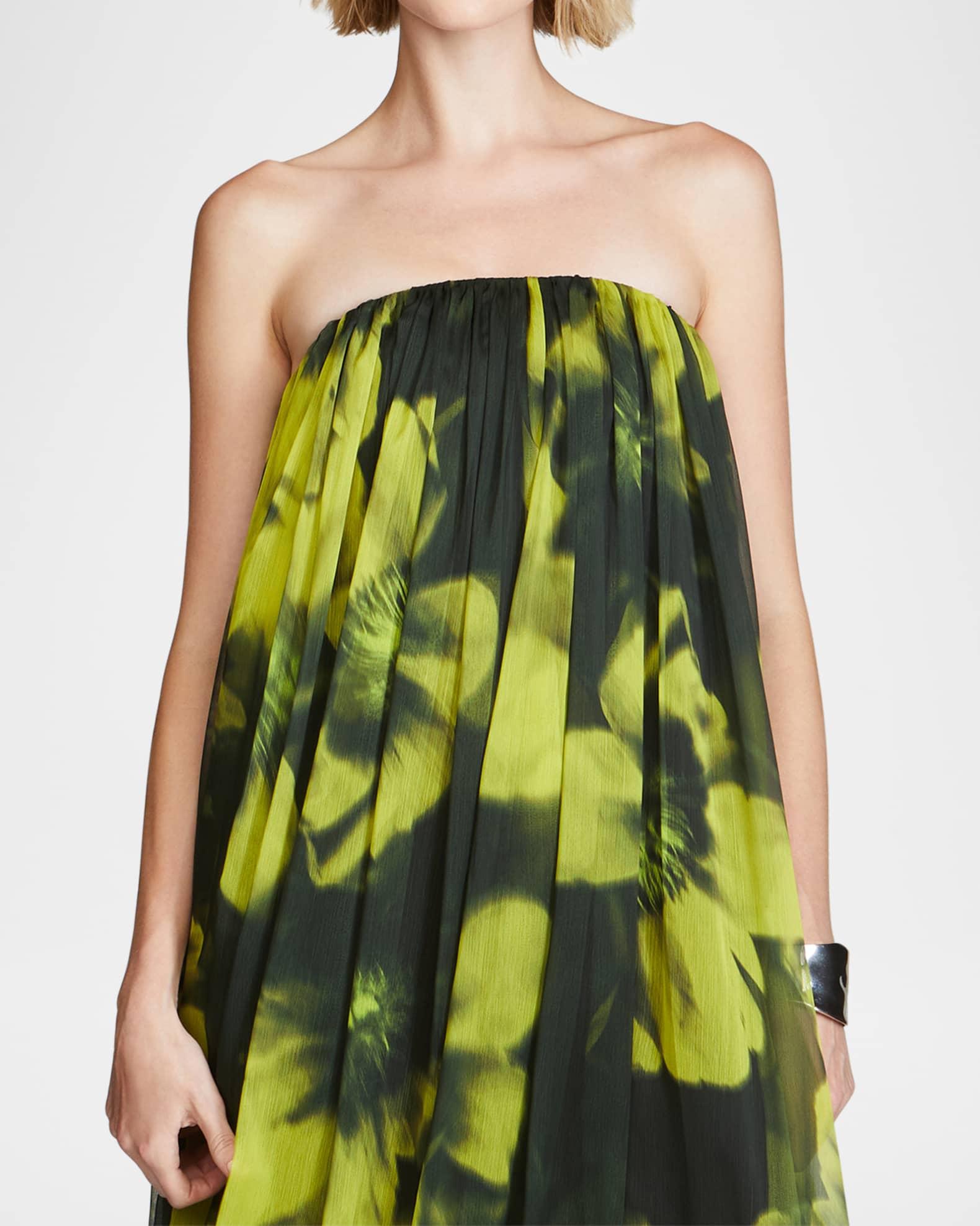 Claudette Strapless Floral-Print Trapeze Gown Product Image