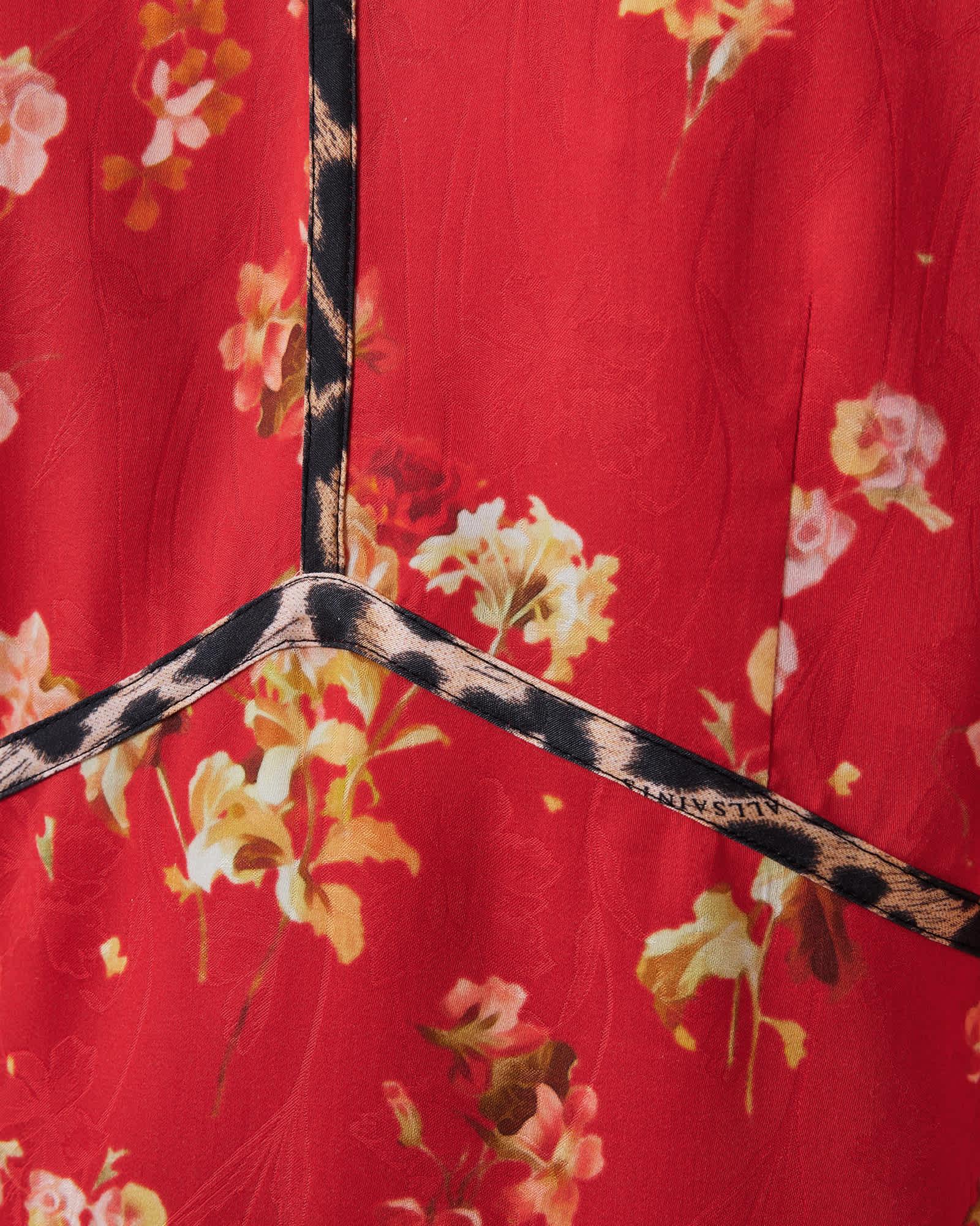 Xena Floral Print Mini Dress ARMADA RED | ALLSAINTS US Product Image
