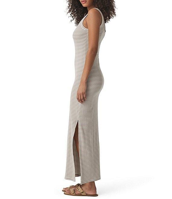 Splendid Lina Knit Stripe Print Scoop Neck Sleeveless Bodycon Maxi Dress Product Image