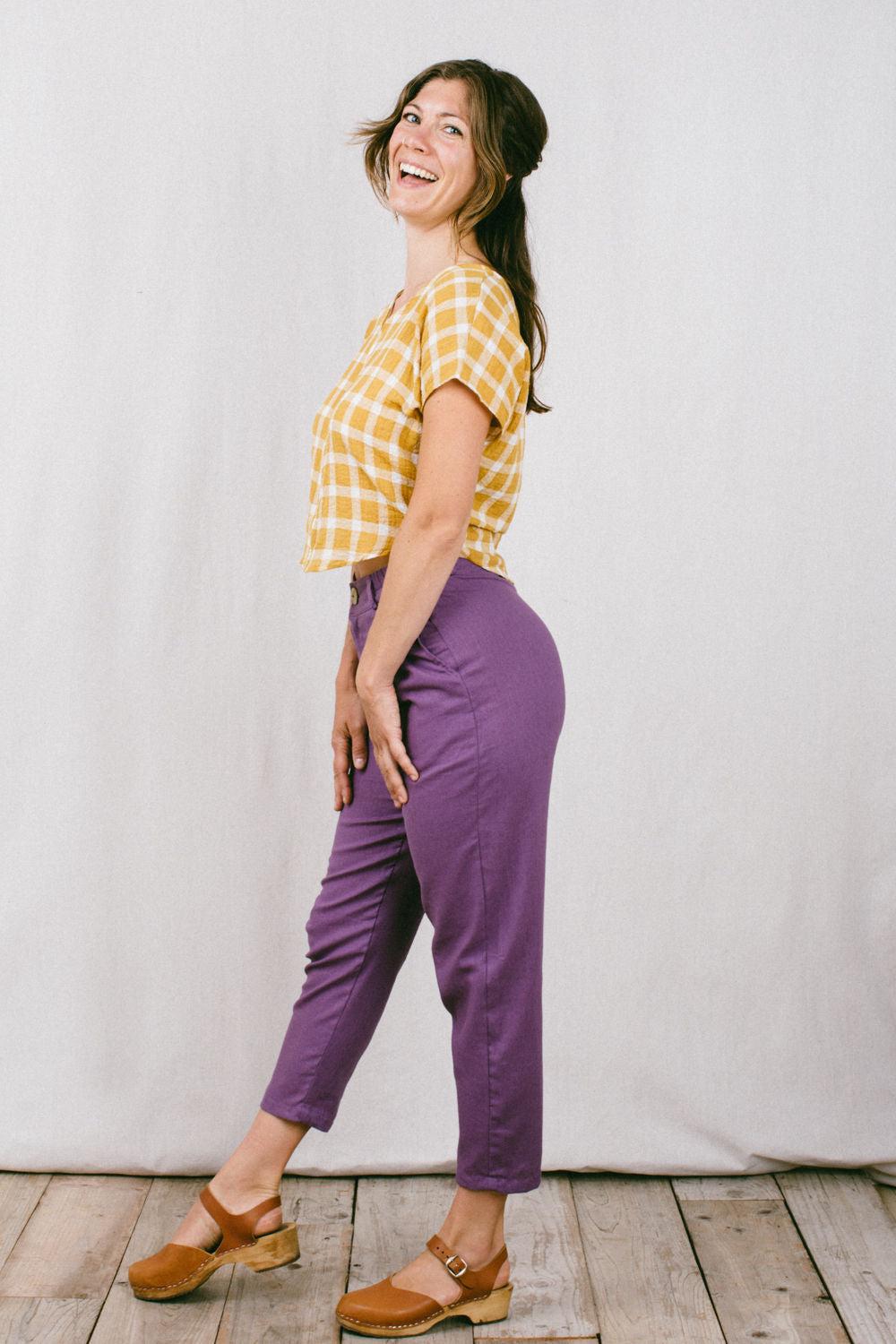 Perfect Pant 2.0 in Heliotrope Linen Product Image