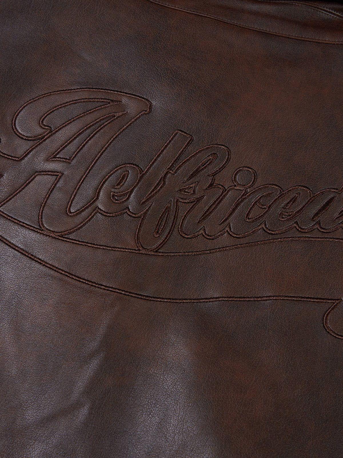 Aelfric Eden Embroidery Faux Leather Jacket Product Image