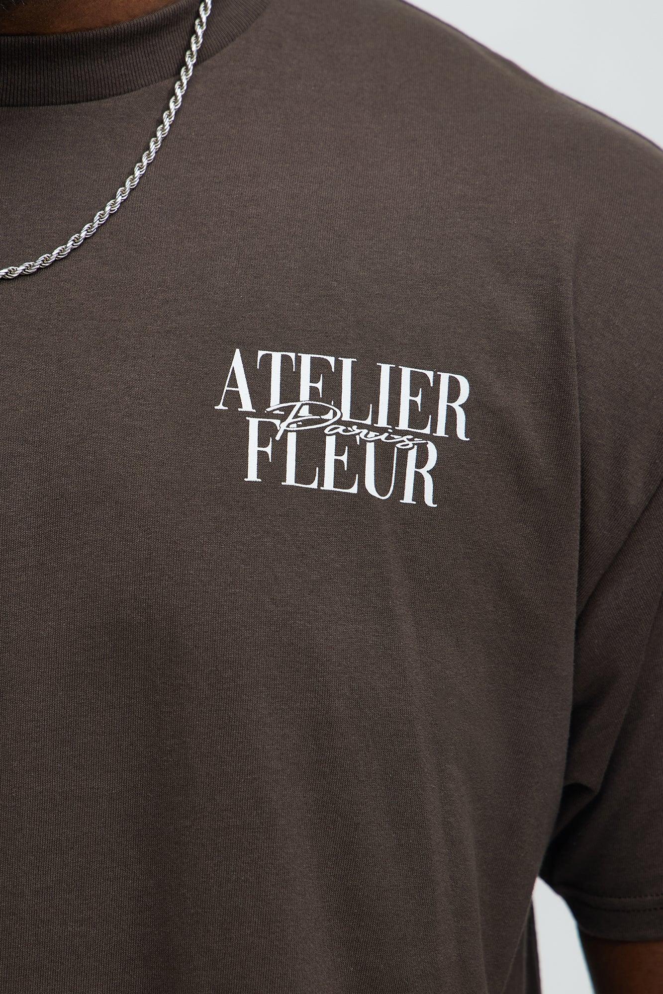 Atelier Fleur Paris Timeless Short Sleeve Tee - Brown Product Image