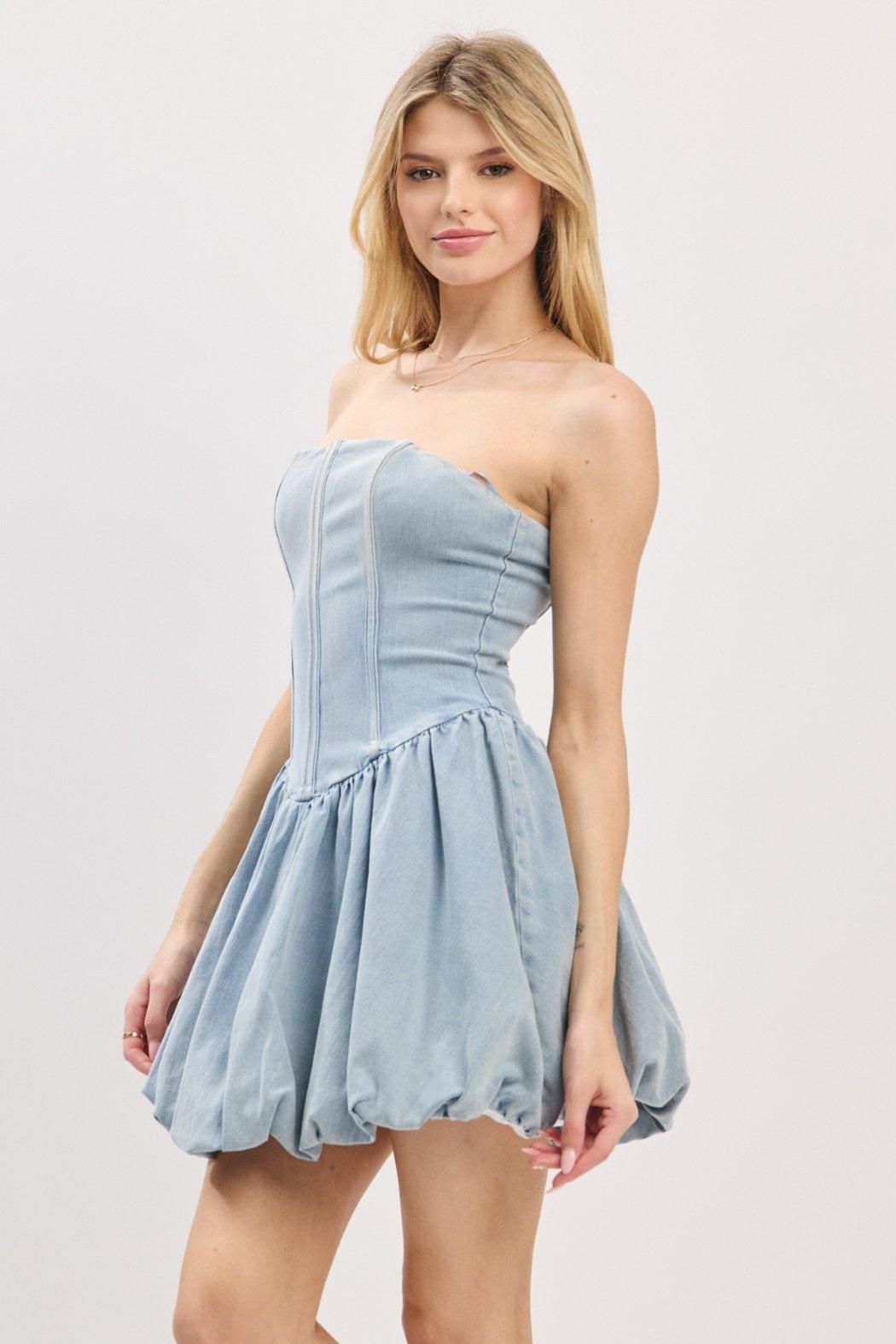 Bubble Denim Dress Product Image