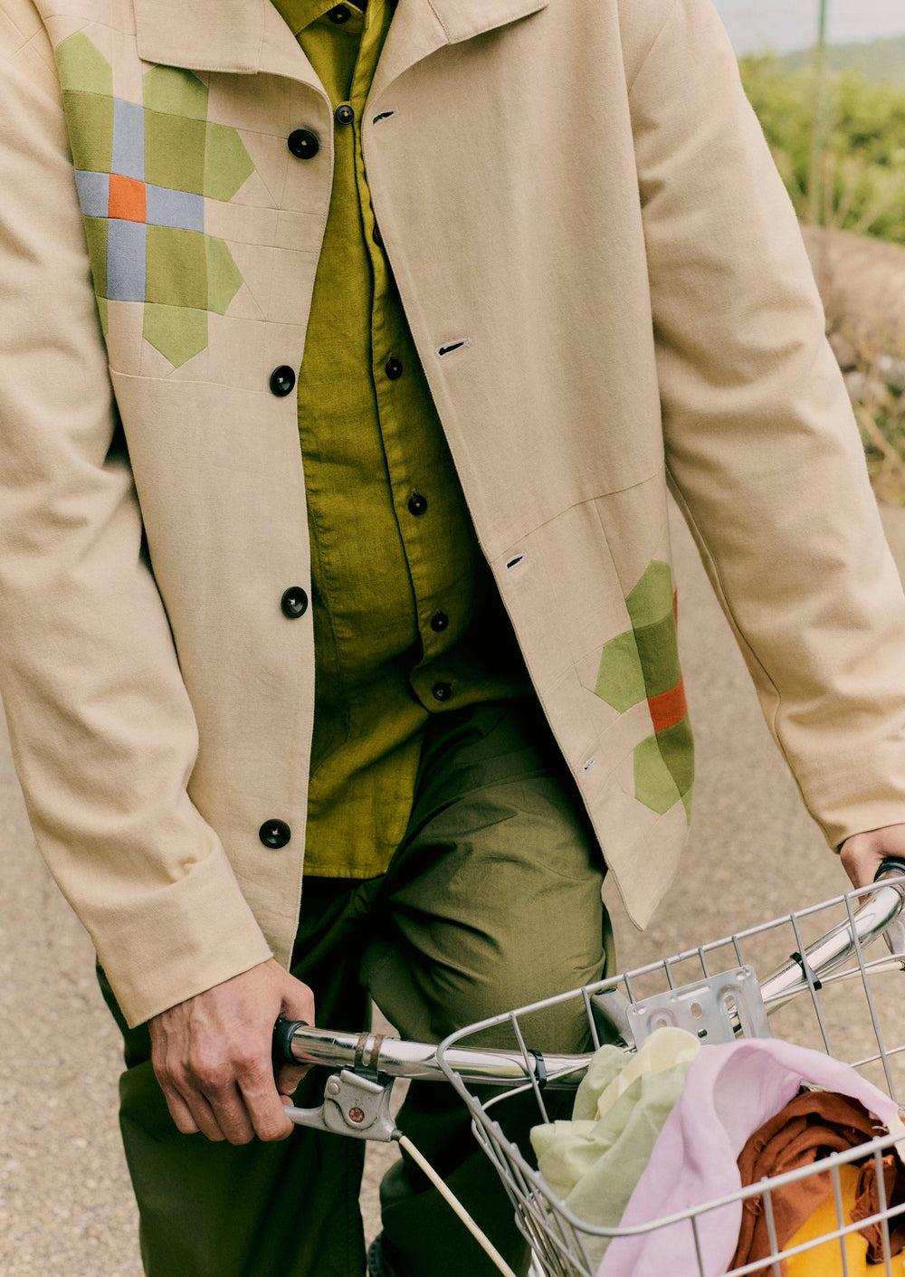 Patchwork Pinwheel Cotton Jacket | Multi Product Image