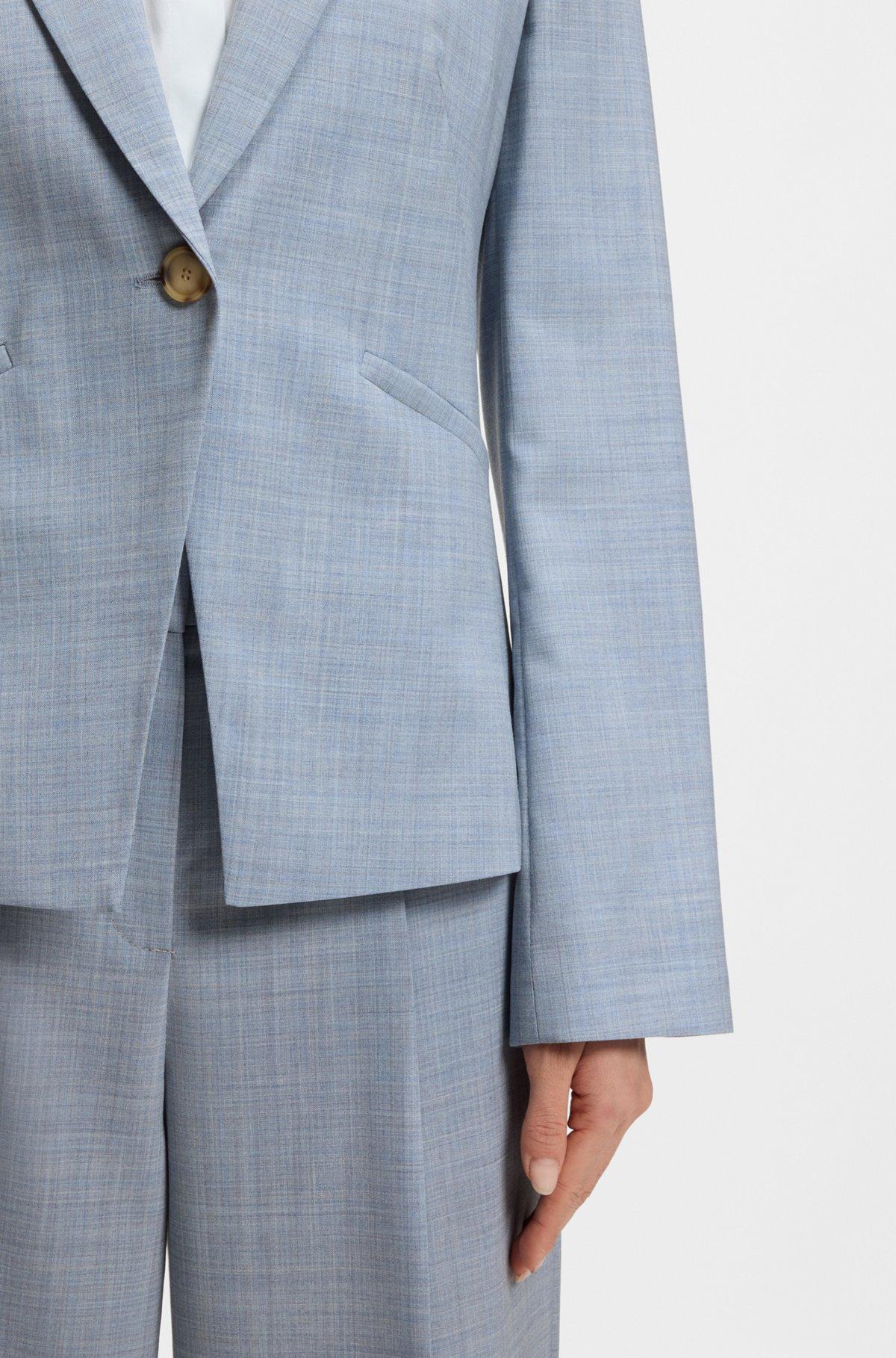 Melange slim-fit blazer in virgin wool Product Image