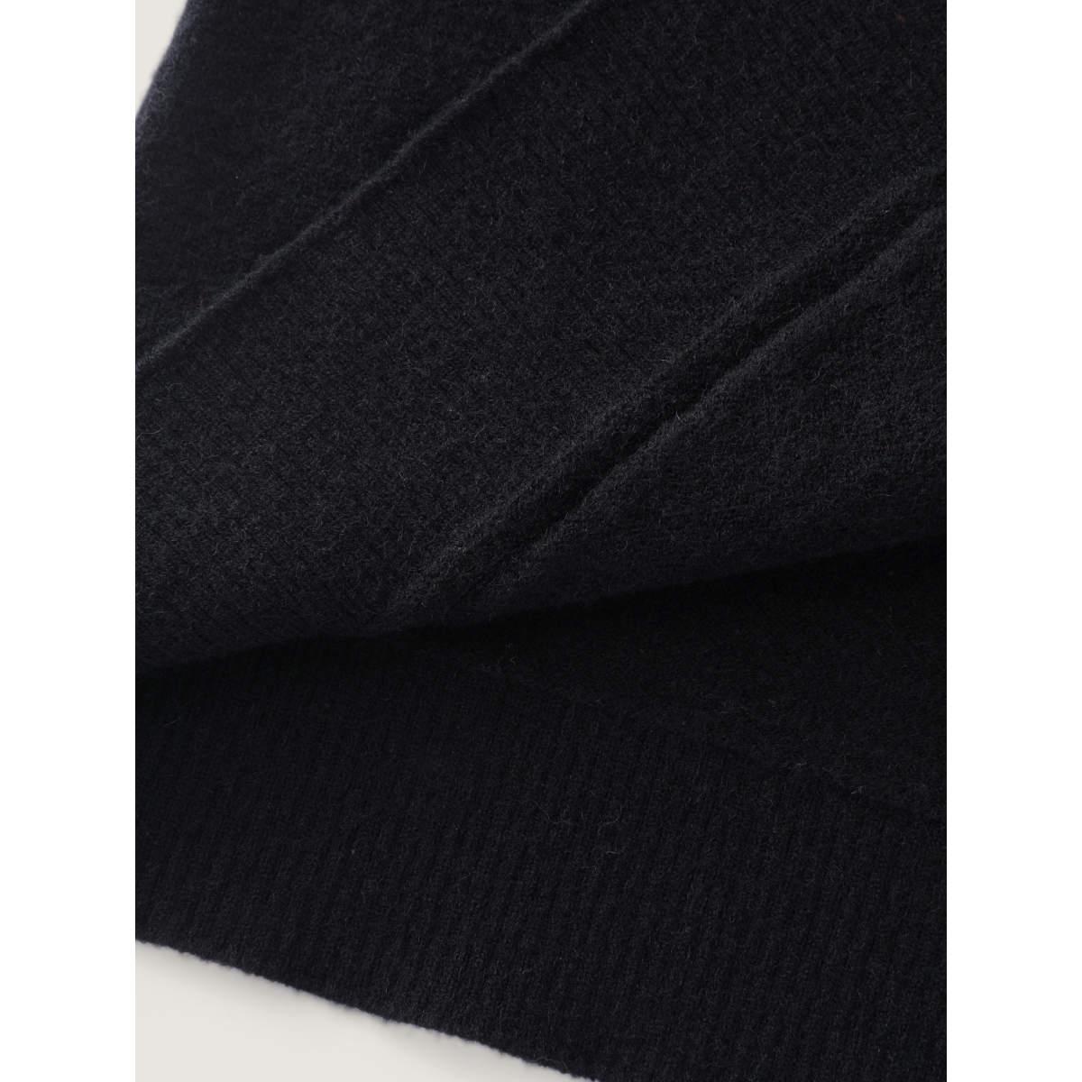 Plus Size Supersoft Contrast Trim Pocketed Cardigan Black Women Office Loose Long Sleeve Office Cardigans BloomChic 26/4X Product Image