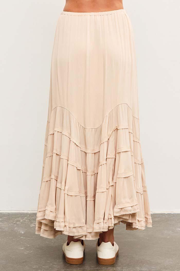Tie Front Wave Tiered Skirt Product Image