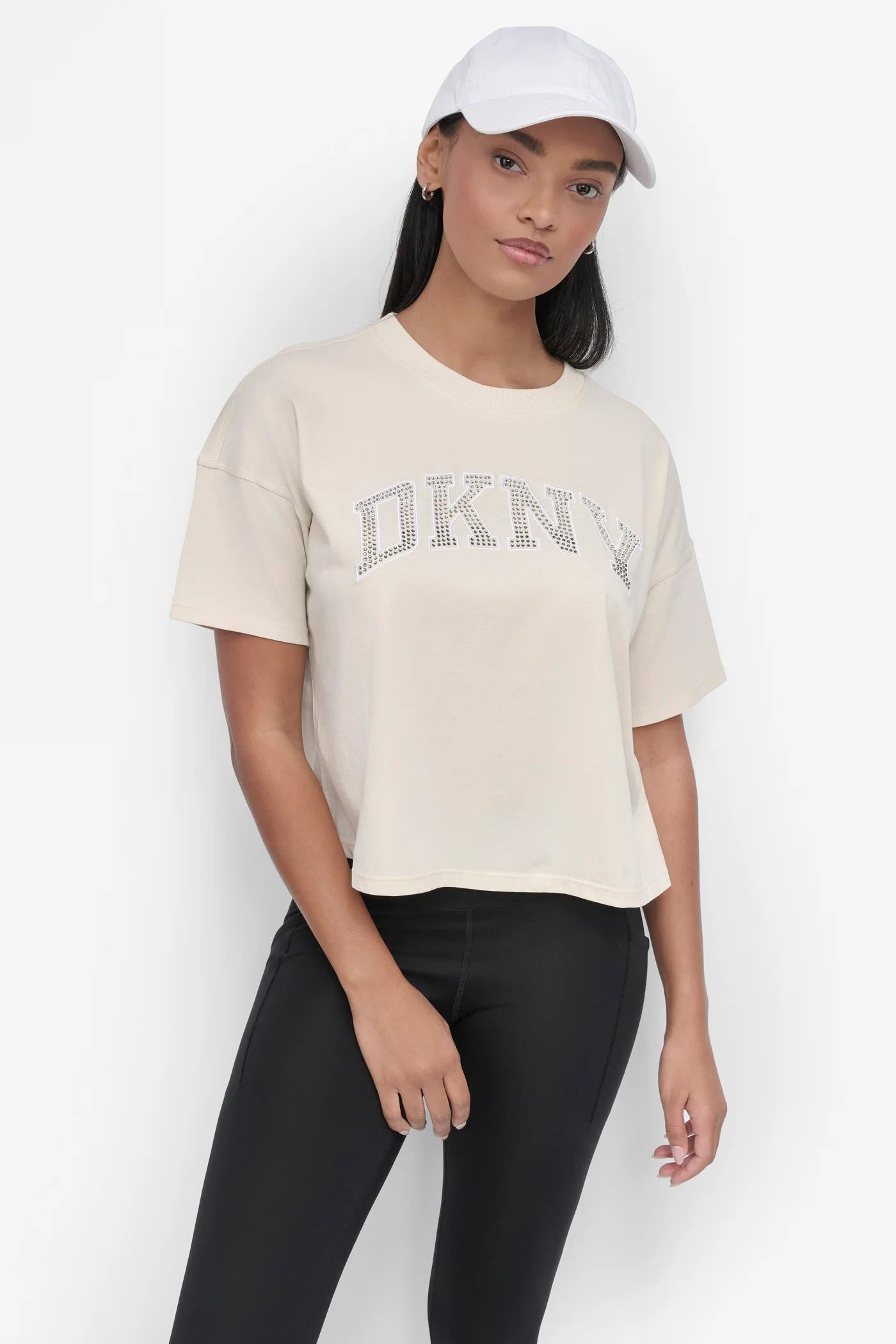 CROPPED OMBRÉ CRYSTAL LOGO TEE Product Image