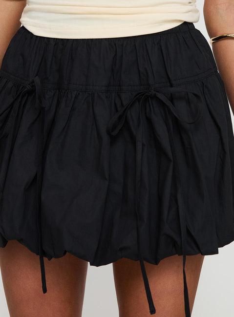 Vannes Bubble Hem Mini Skirt Black Product Image