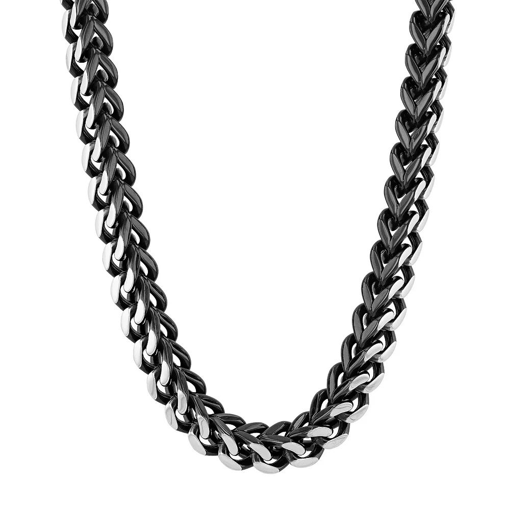 Men's Jewelry Nation Stainless Steel Black & White Curb Chain Necklace, Size: 24", Two Tone Product Image