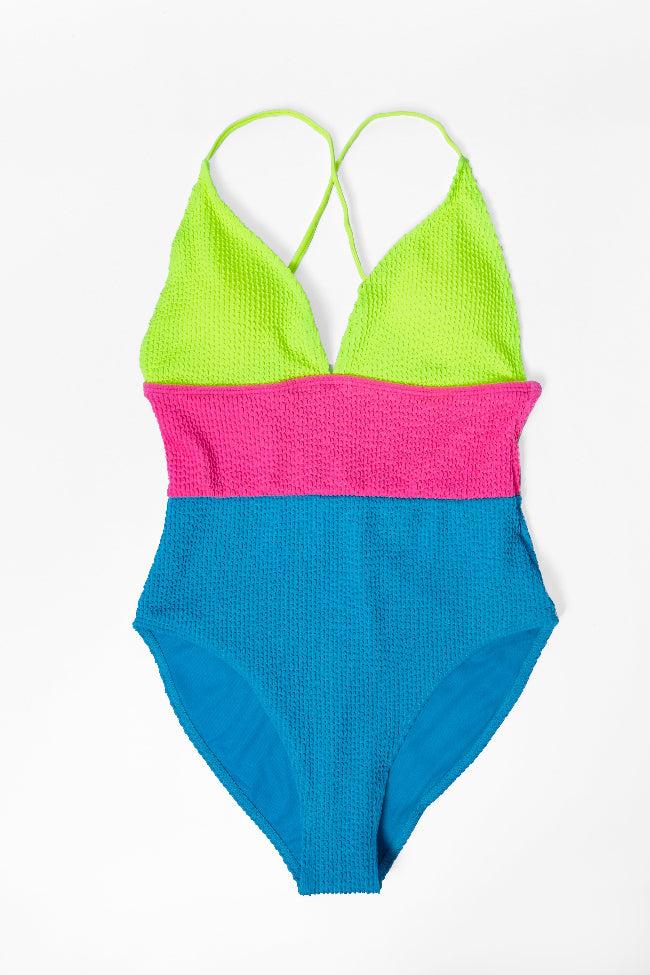 Do Not Disturb Dark Blue V-Neck One Piece Swimsuit FINAL SALE Product Image