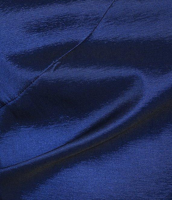 Marina Stretch Taffeta One Shoulder Bow Neck A-Line Midi Dress Product Image