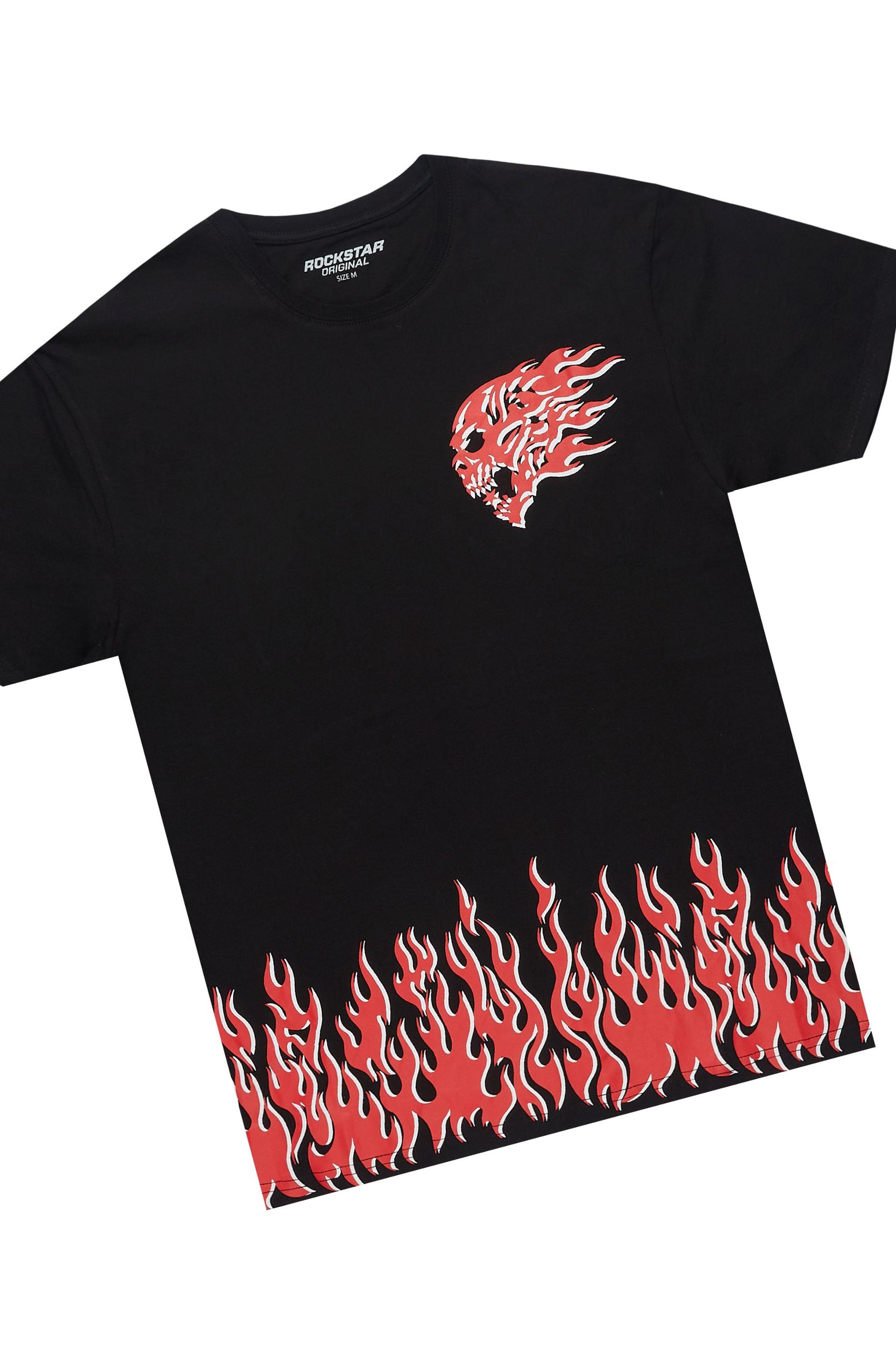 Arais Black/Red T-Shirt Short Set Female Product Image