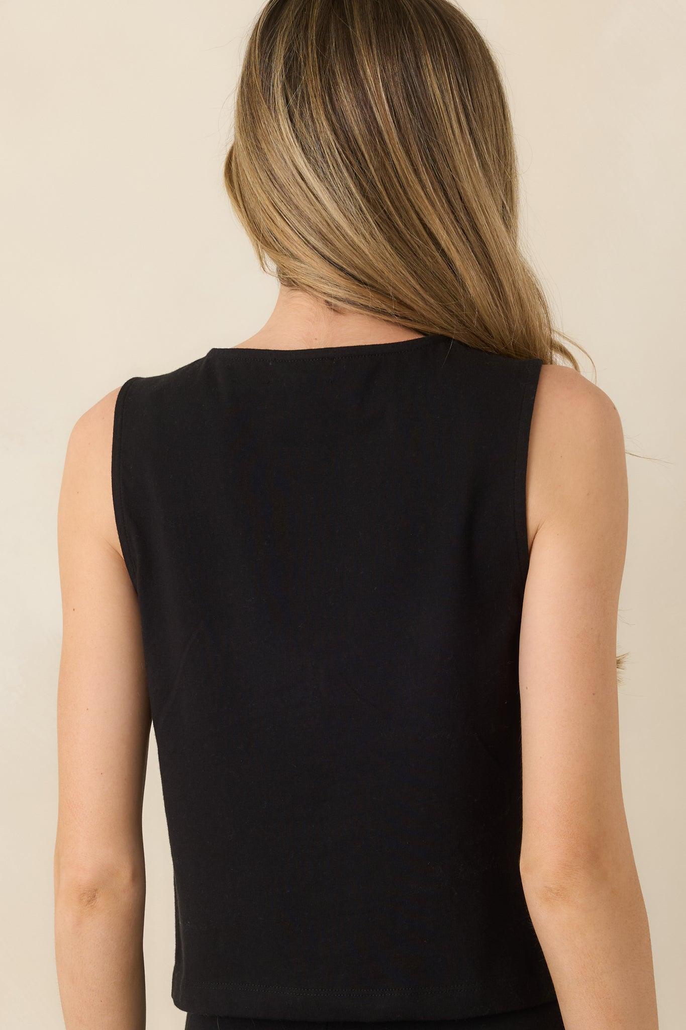 Z Supply True Black Noelle Cotton Jersey Sleeveless Top Product Image