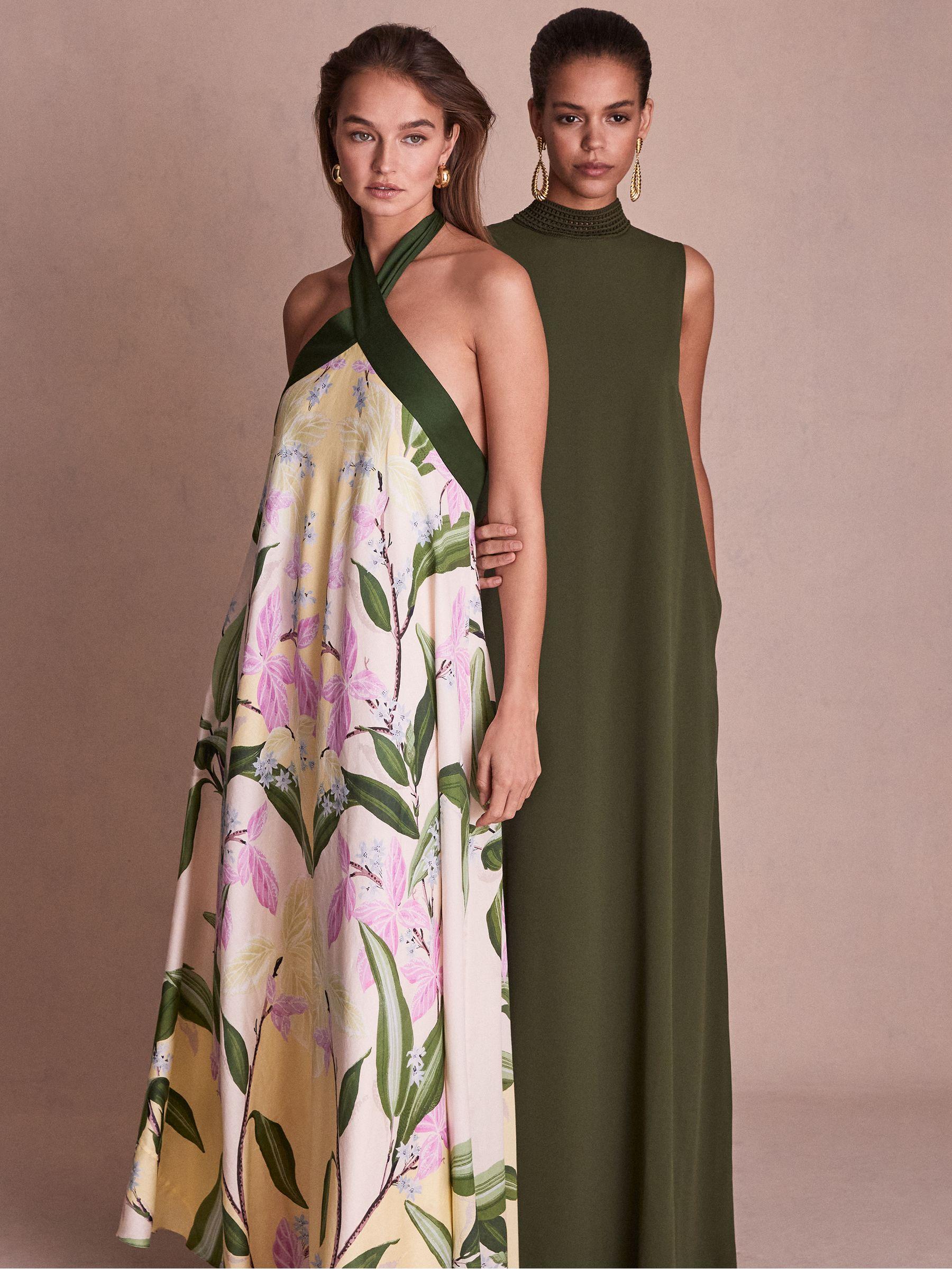 Florere High Neck Maxi Dress in Khaki Product Image
