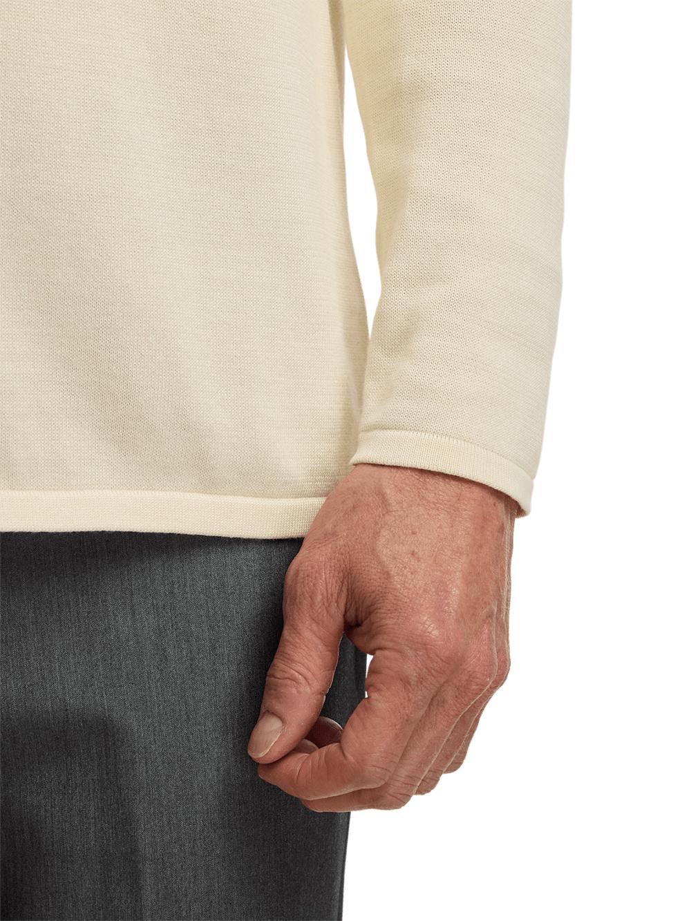 Supima Cotton Button Front Polo - Ivory Product Image