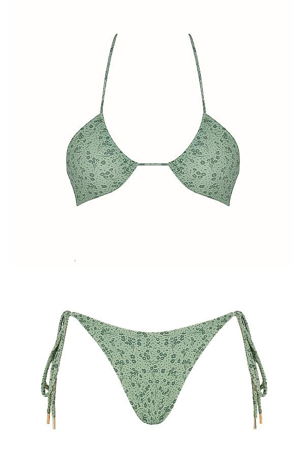 Lira  green floral reverse triangle bikini - sale Product Image