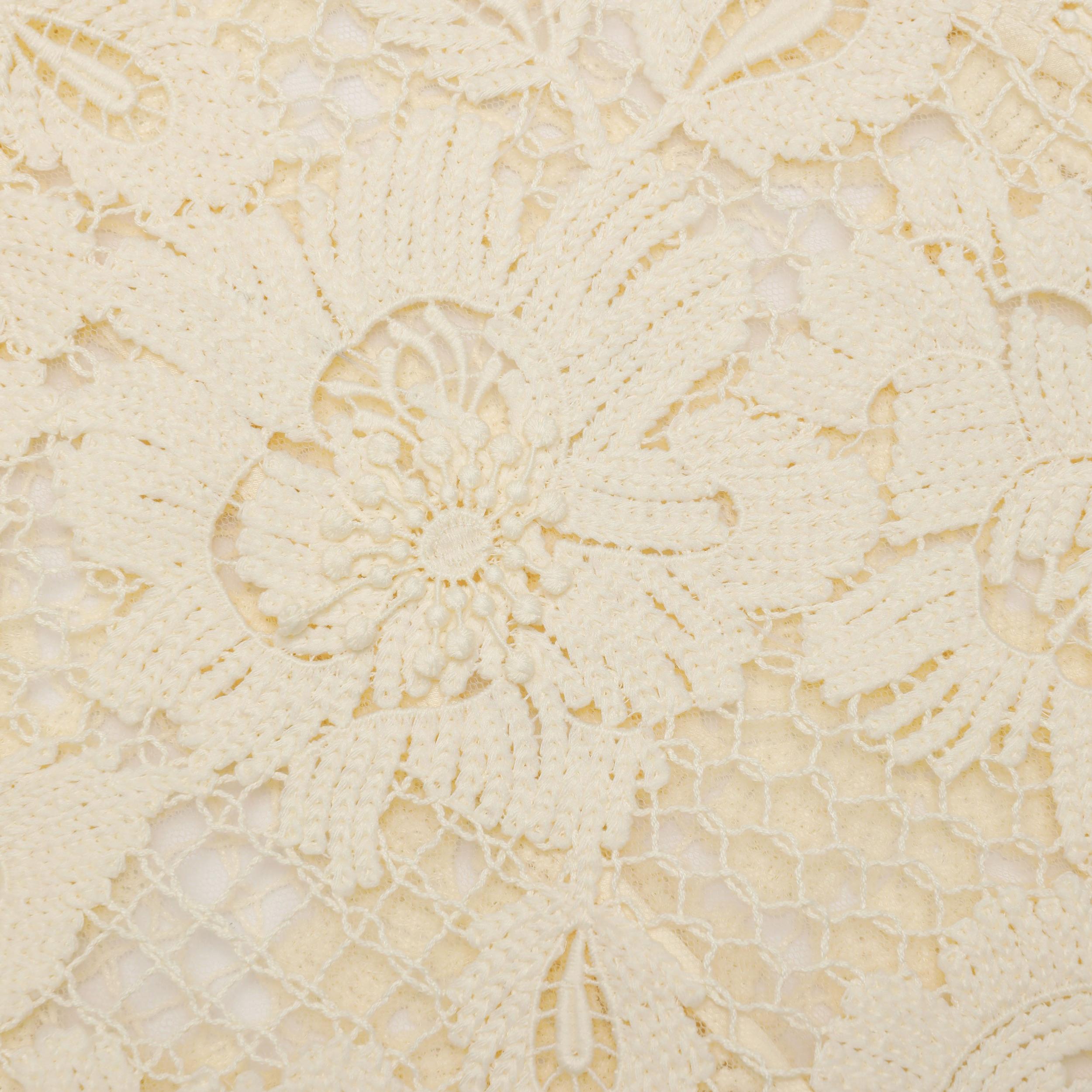 Yellow Crochet Lace Midi Dress Product Image