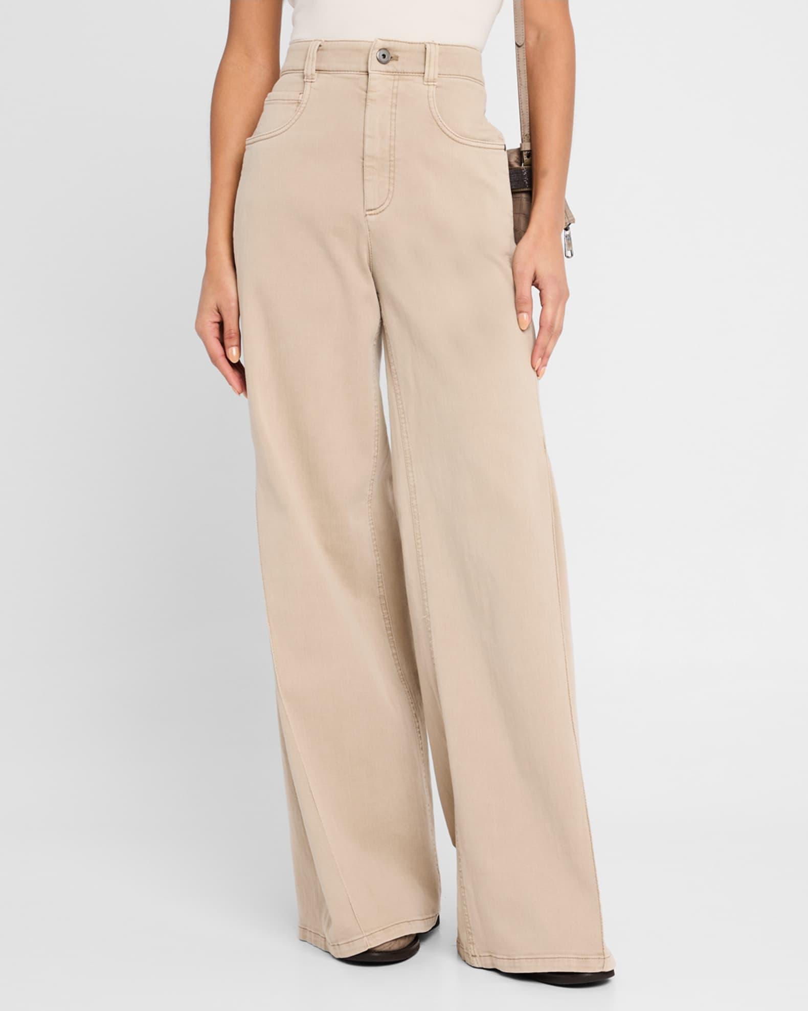 Wide-Leg Jeans with Side Pleat  Product Image