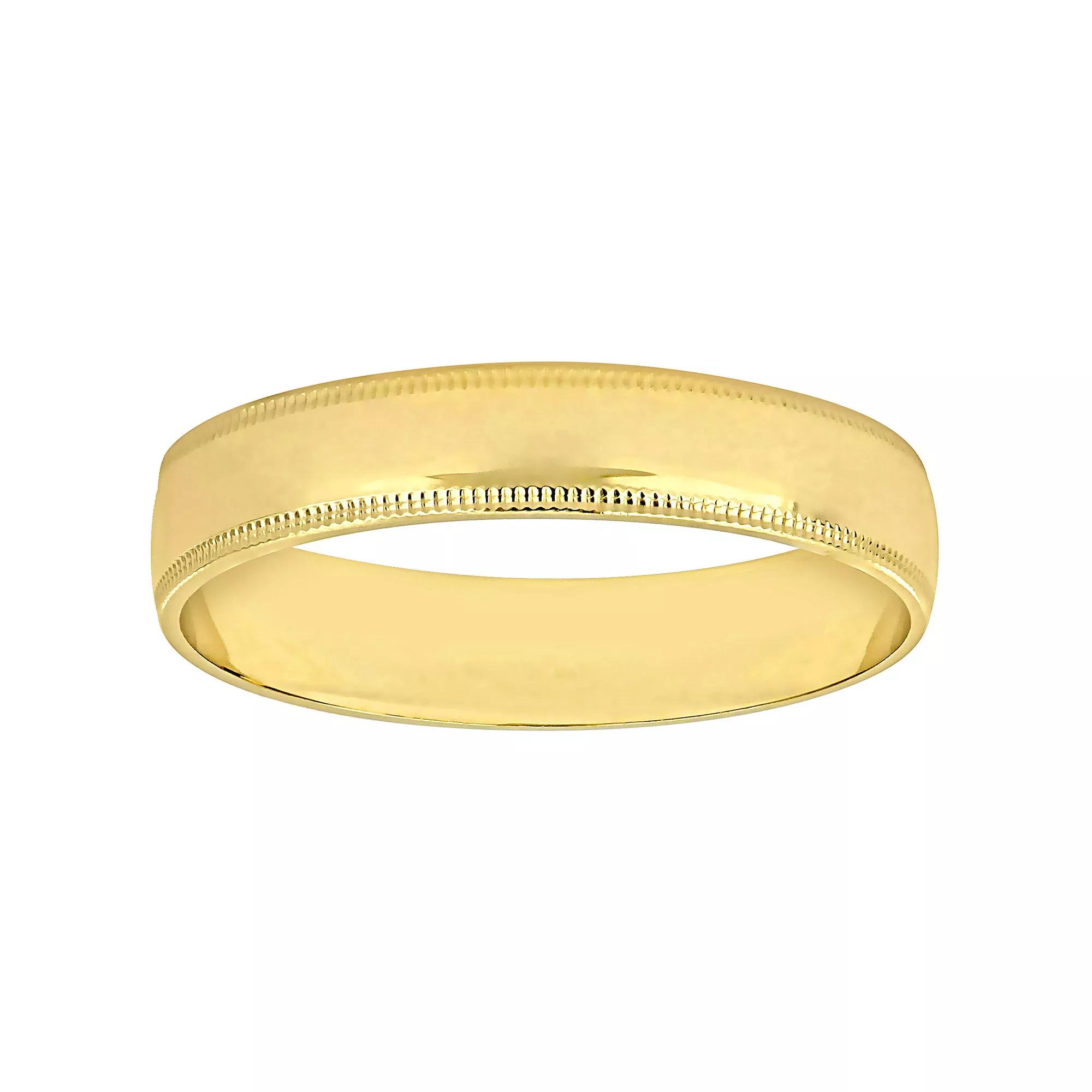 Stella Grace 10k Gold 4 mm Milgrain Edge Wedding Band, Womens Product Image