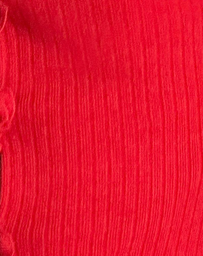 Harpan Rosette Front Top in Red Female Product Image