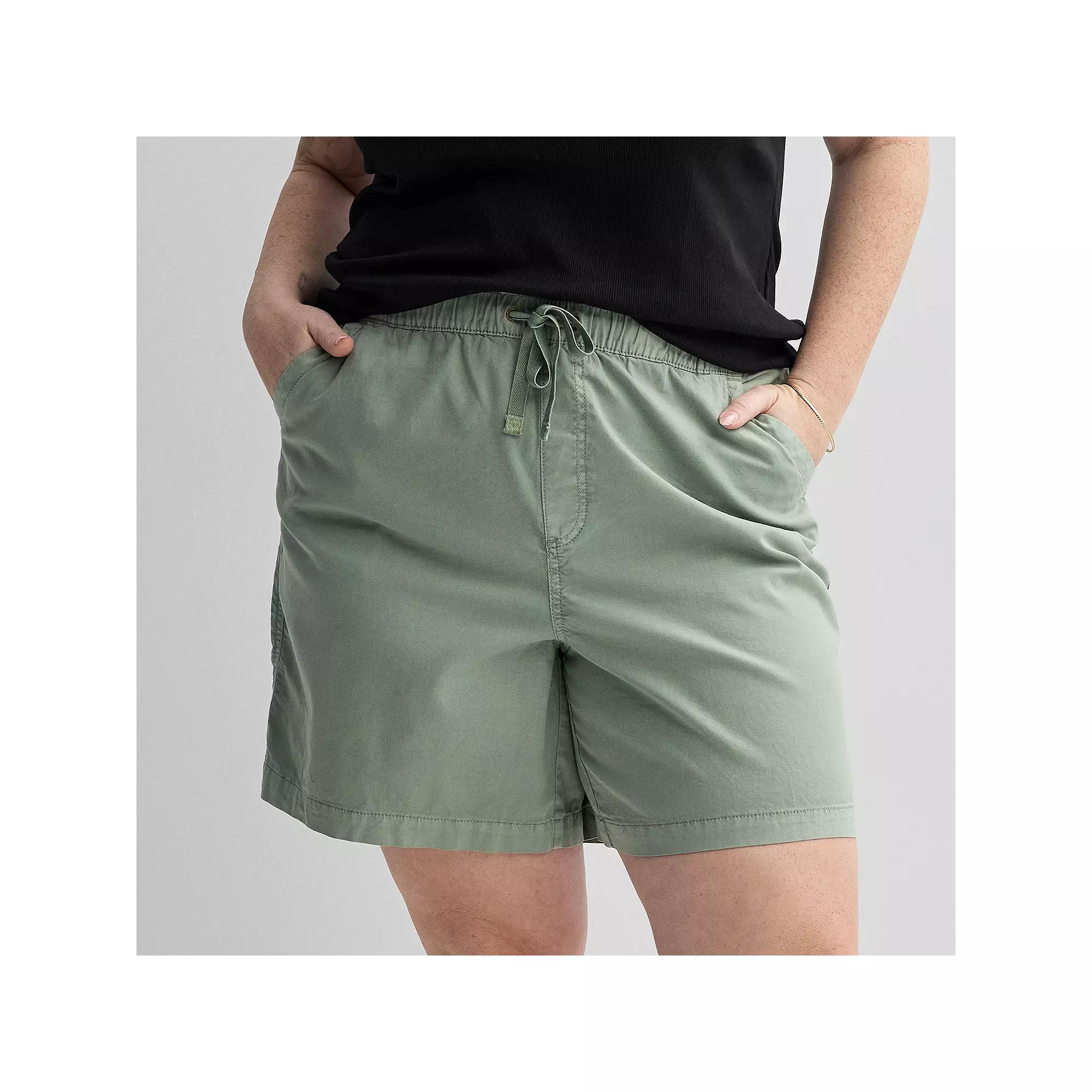 Plus Size Sonoma Goods For Life® Easy Paperbag Waist Bermuda Shorts, Women's, Size: 4XL, Madri Green Product Image