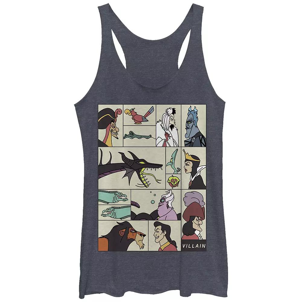 Disney Villains Square Portrait Profiles Juniors' Tri-Blend Racerback Tank Top, Girl's,  Product Image