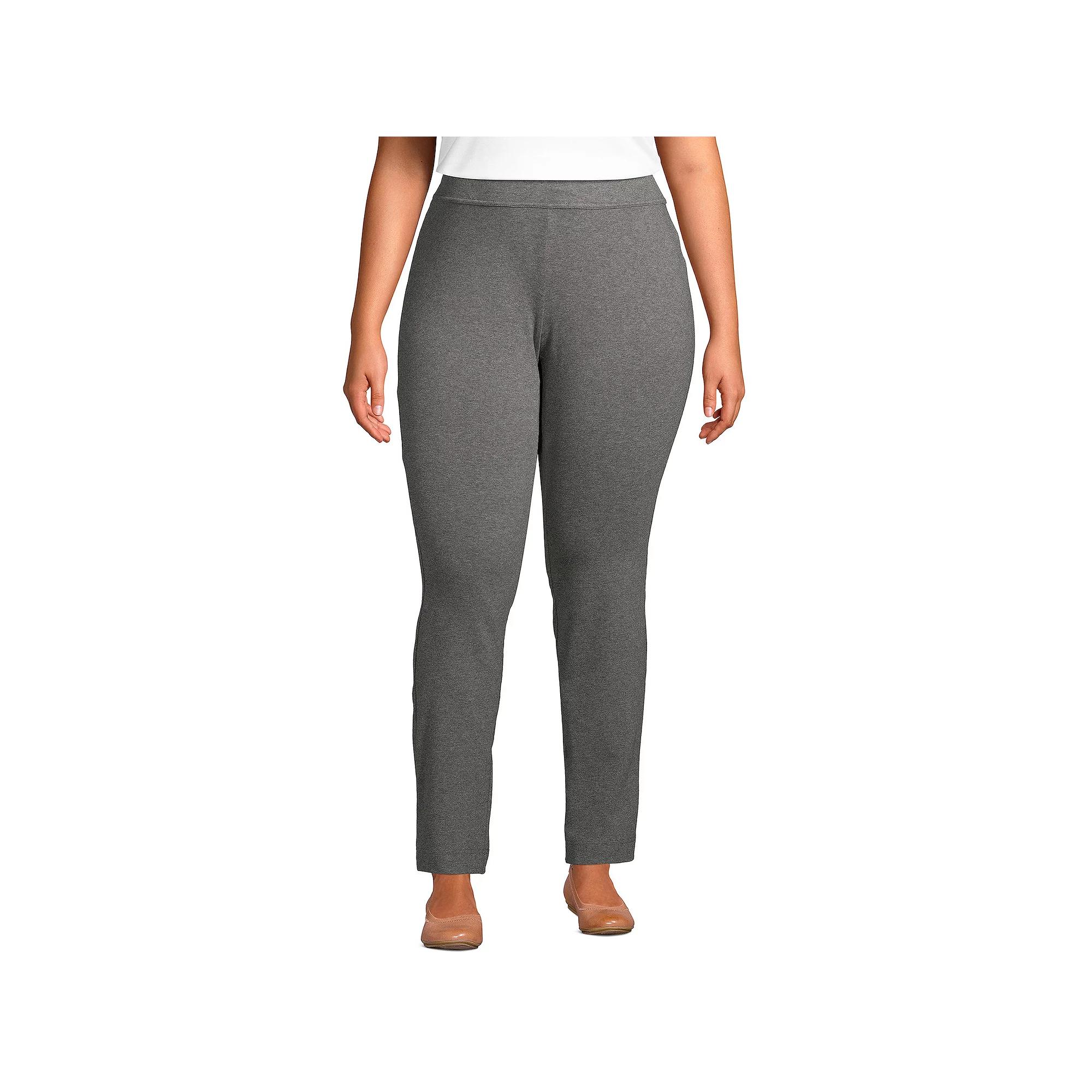 Plus Size Lands' End Starfish Slim Straight Leg Pull-On Pants, Women's, Size: 2XL, Black Product Image