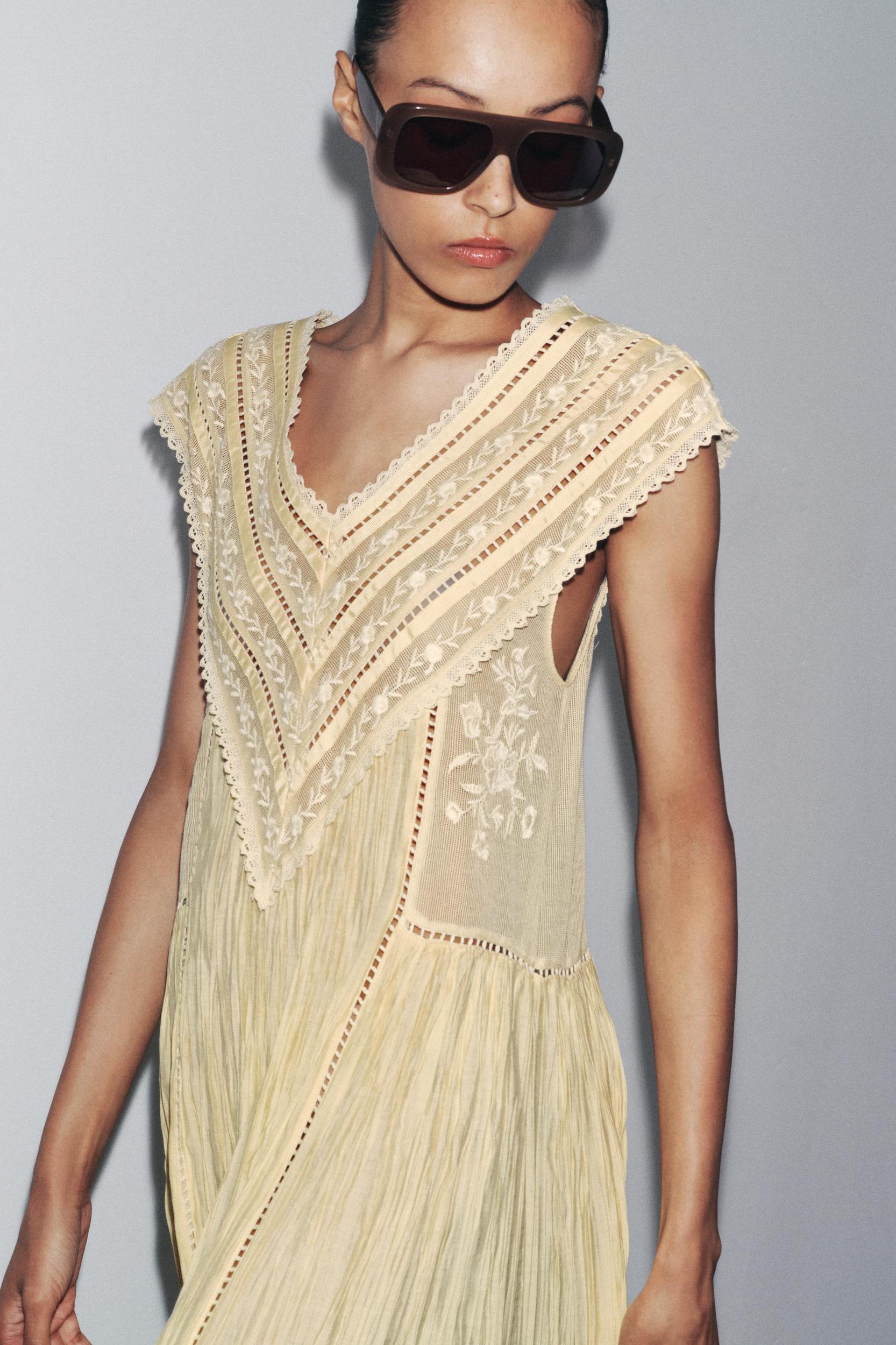 ZW COLLECTION EMBROIDERED PLEATED DRESS Product Image